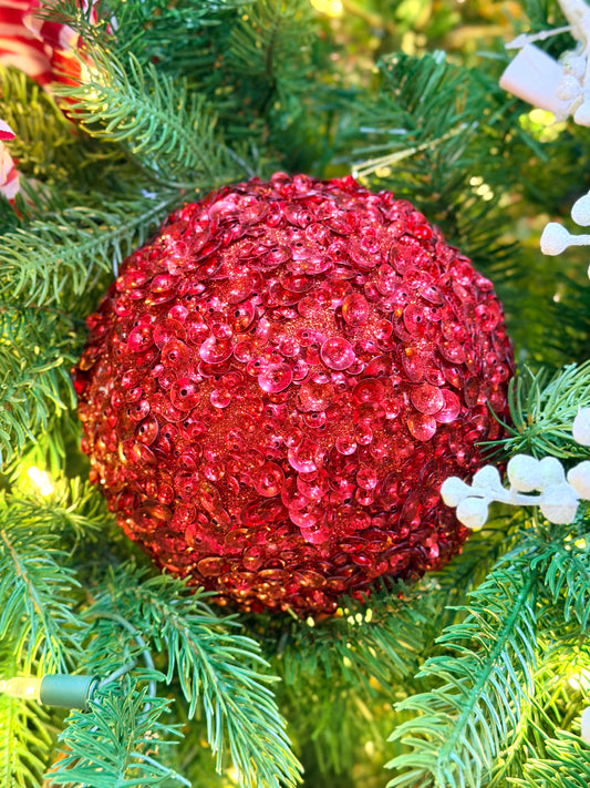 6" Glamour Sequin Ball Ornament