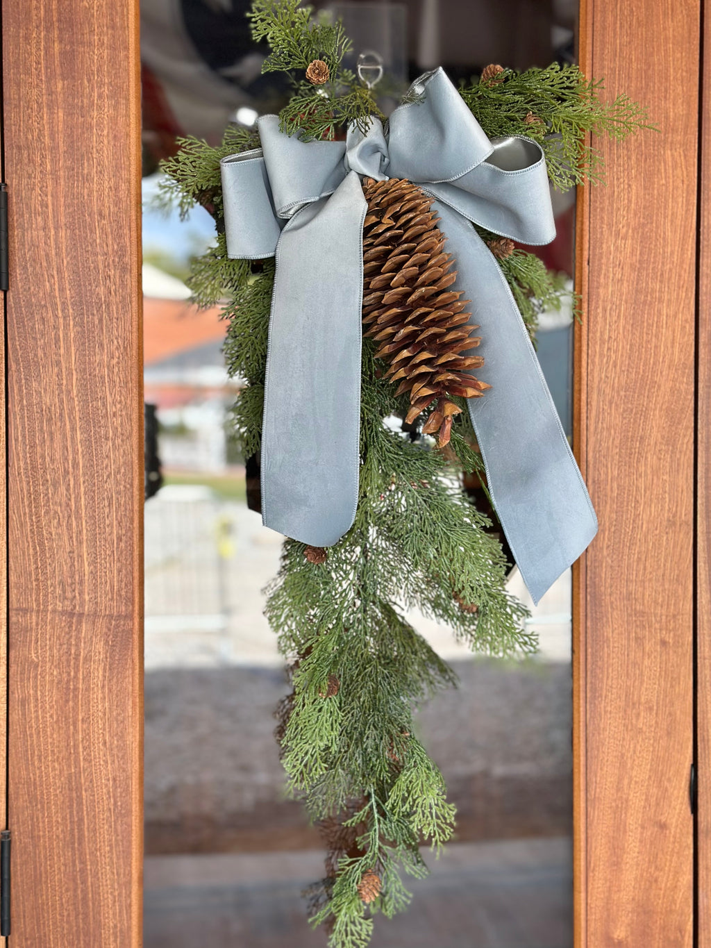 Cedar Teardrop with Floppy Velvet Bow (COLOR OPTIONS)