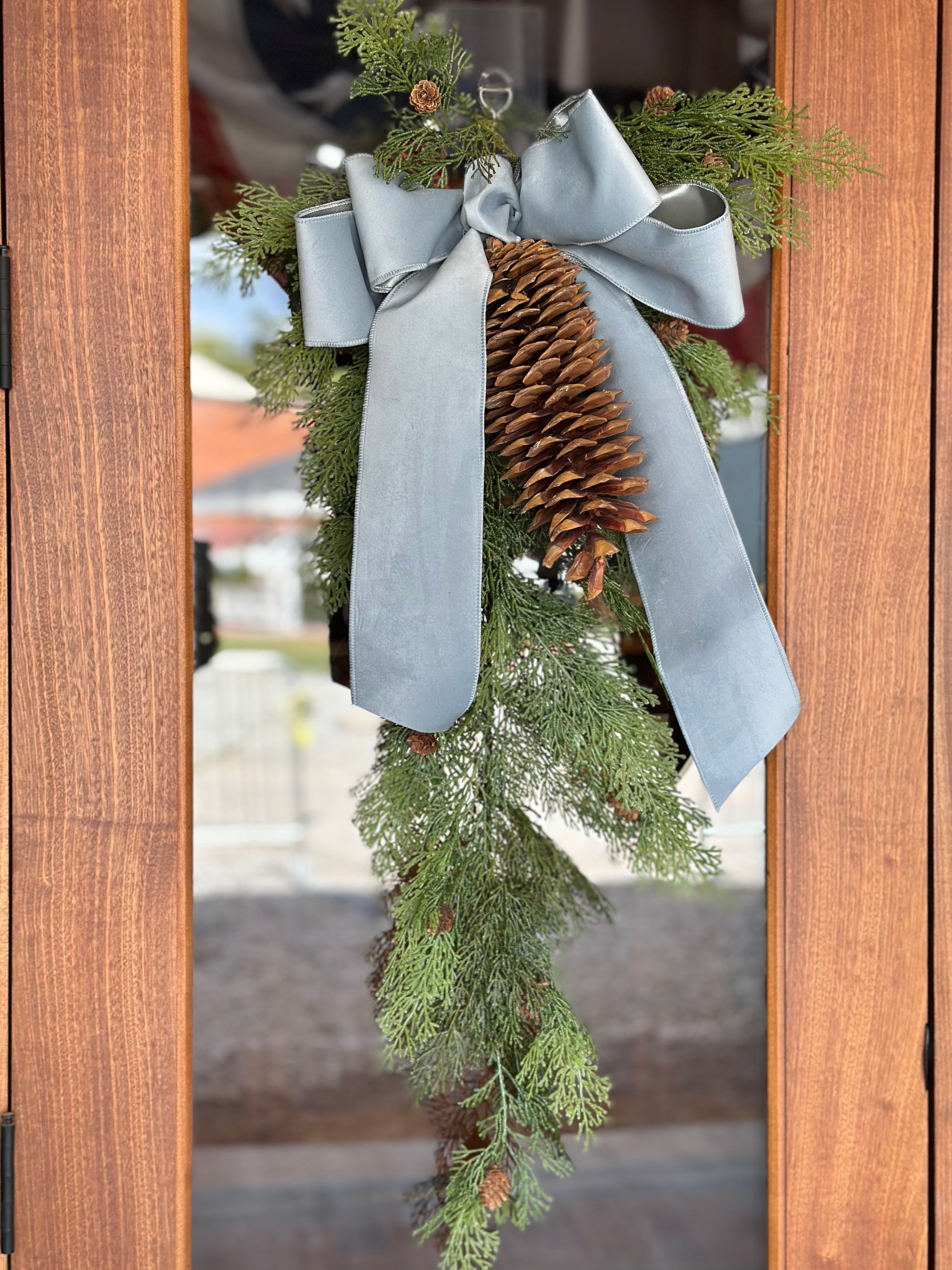 Cedar Teardrop with Floppy Velvet Bow (COLOR OPTIONS)