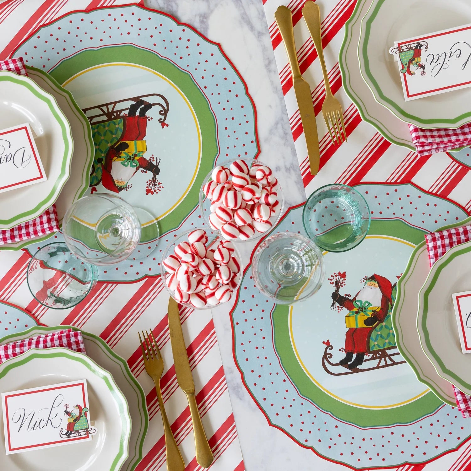 Hester & Cook Die-cut “Old St. Nick Sleigh” Placemat