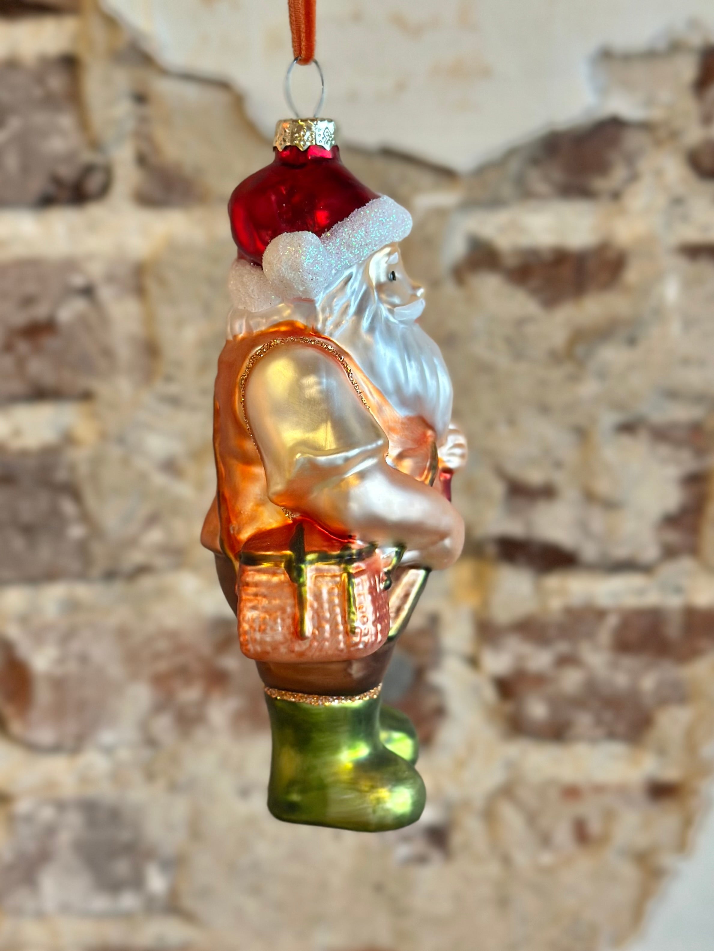 Fisherman Santa Ornament