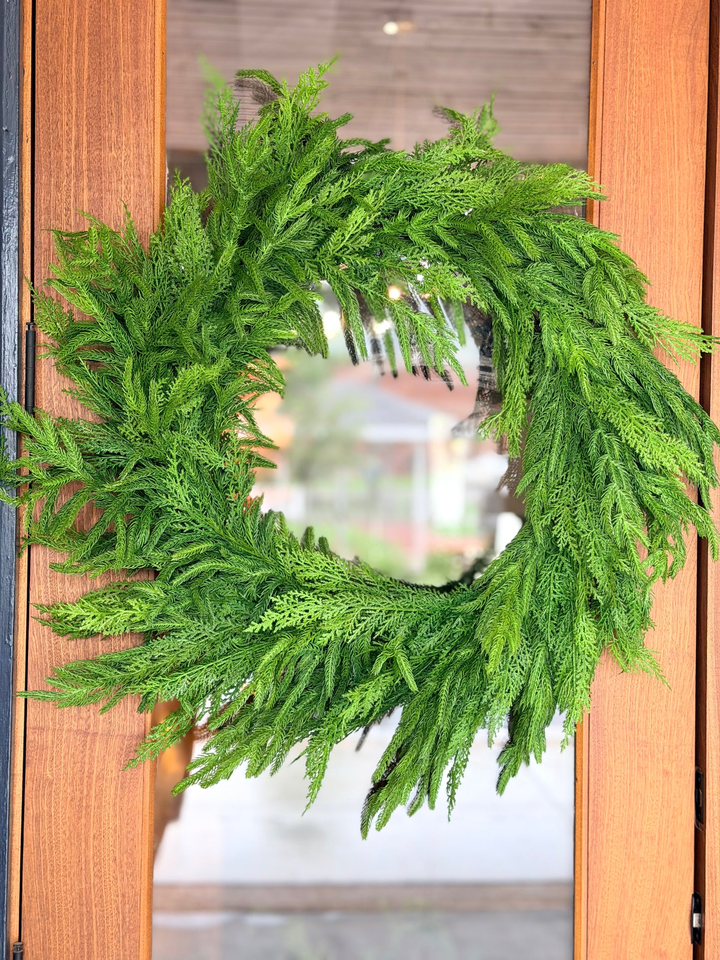 30" REAL TOUCH CEDAR/NORFOLK PINE WREATH