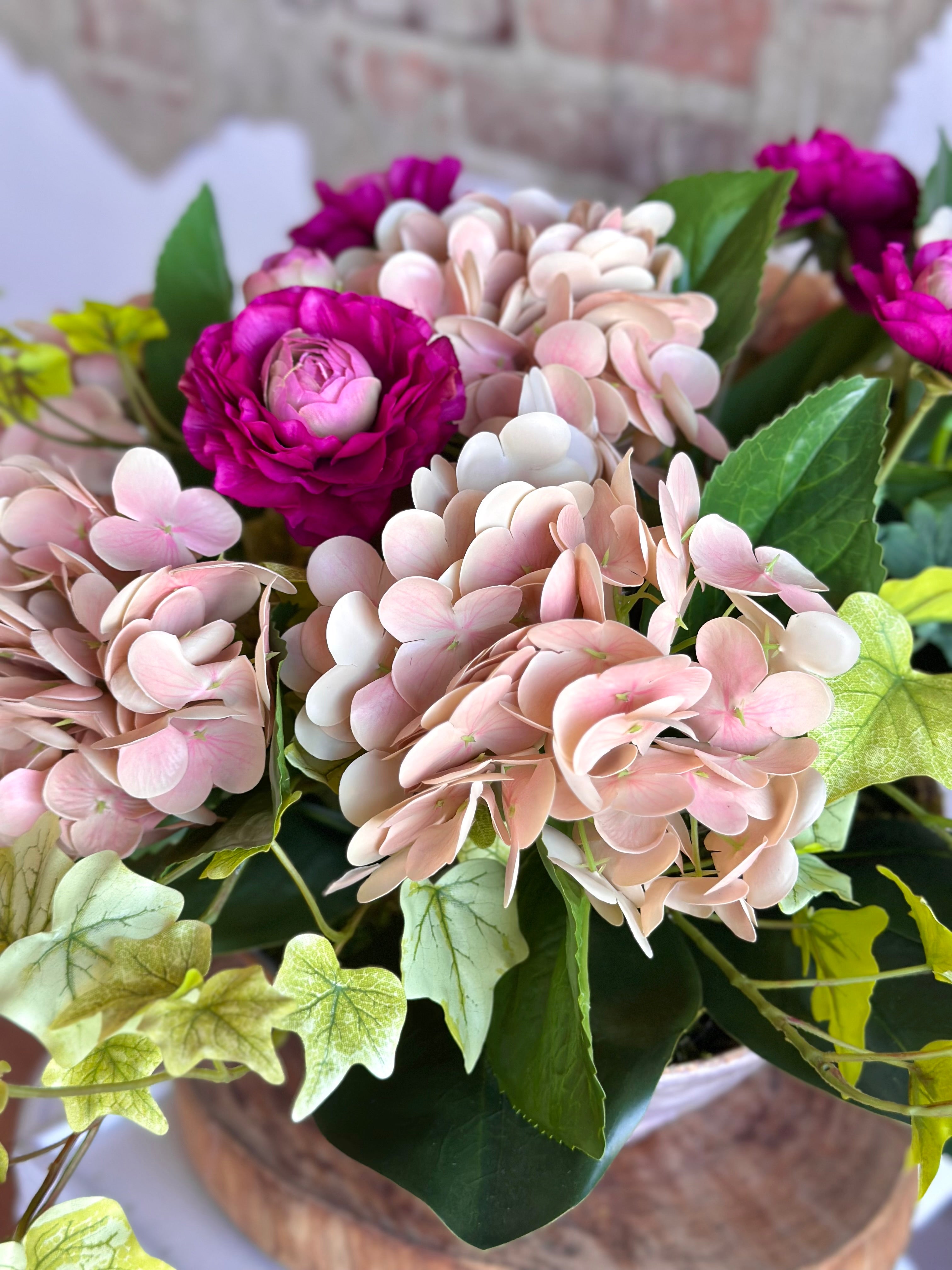 Ranunculus Blush Hydrangea Arrangement