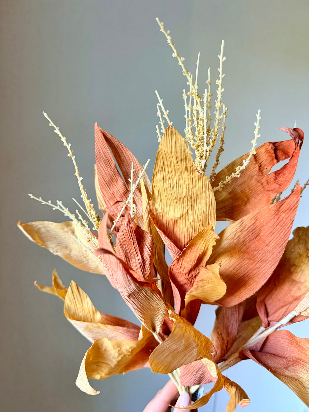 22" FAUX INDIAN CORN STALK SPRAY