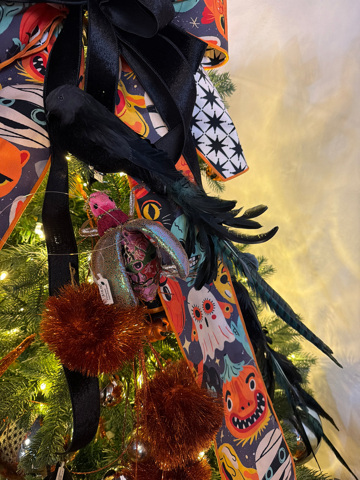 21.5” Feather Bird ~ Black/Green
