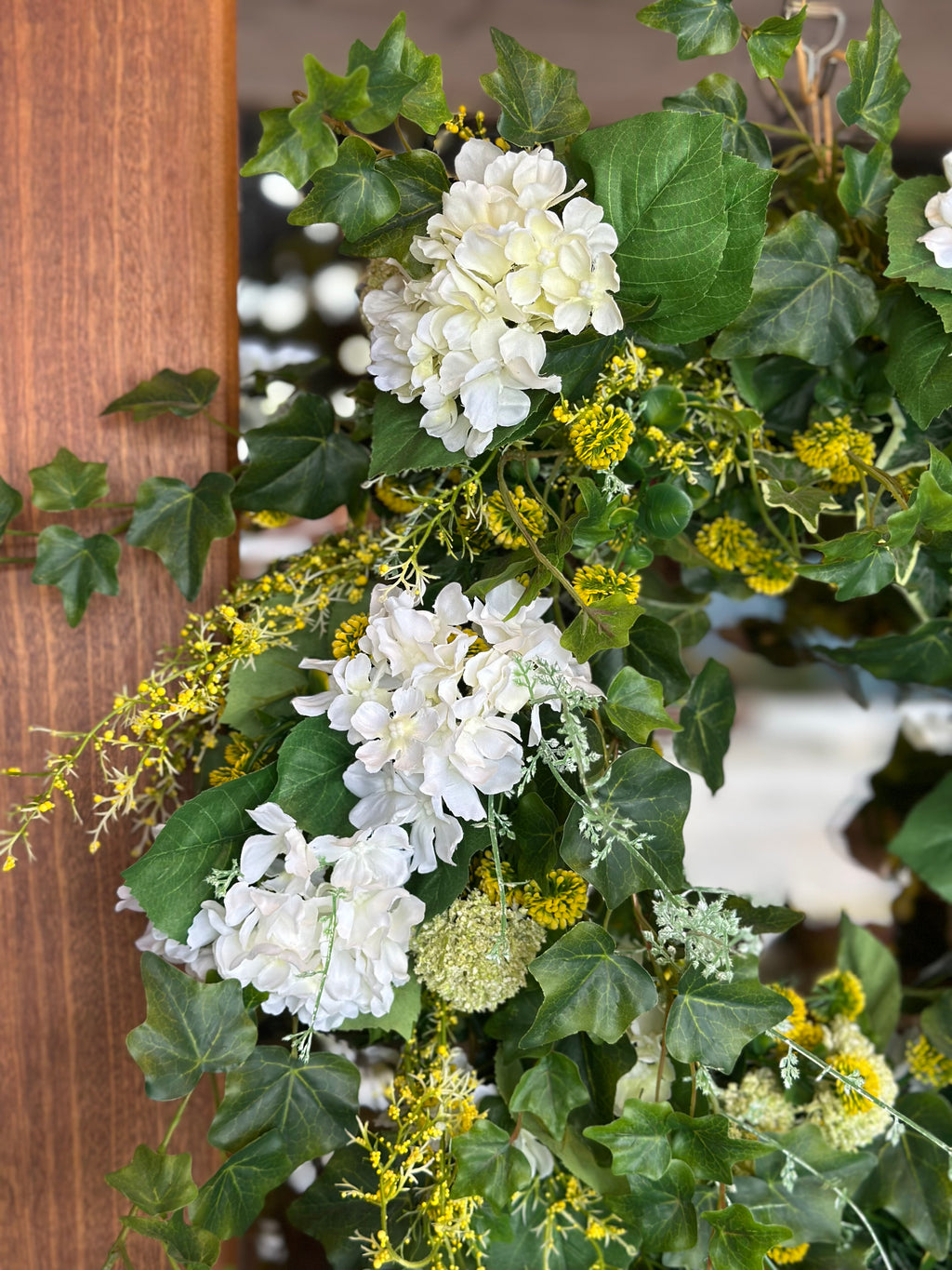Geranium & Yellow Wildflower Wreath