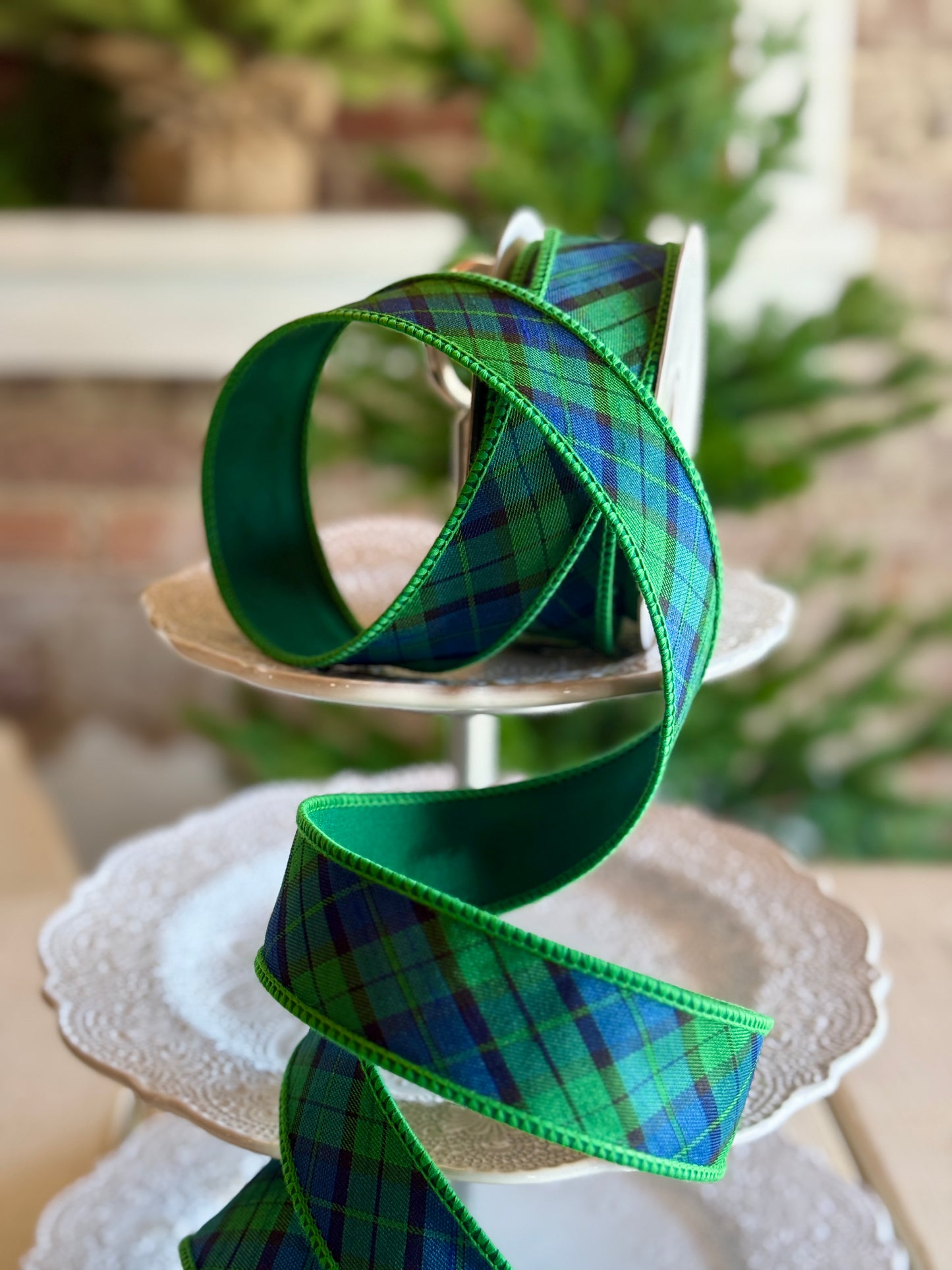 1.5" DUPION PLAID RIBBON -SOLD BY THE YARD