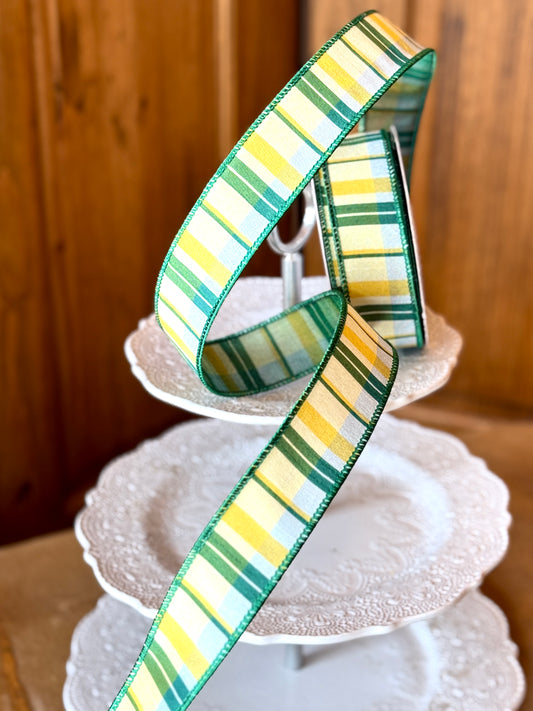 1.5" Wide Spring Garden Plaid - Sold by the yard