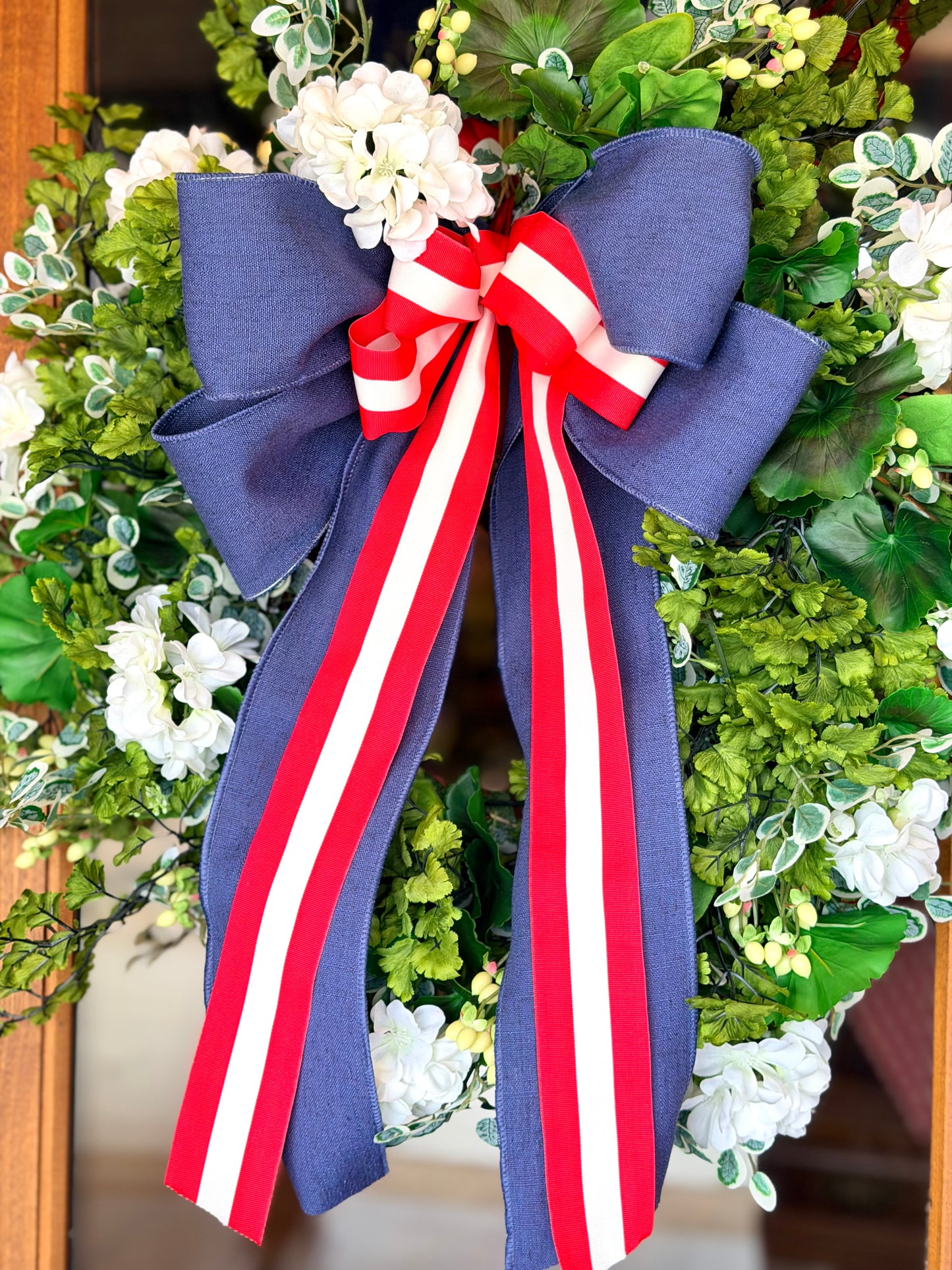 Red White & Denim Wreath