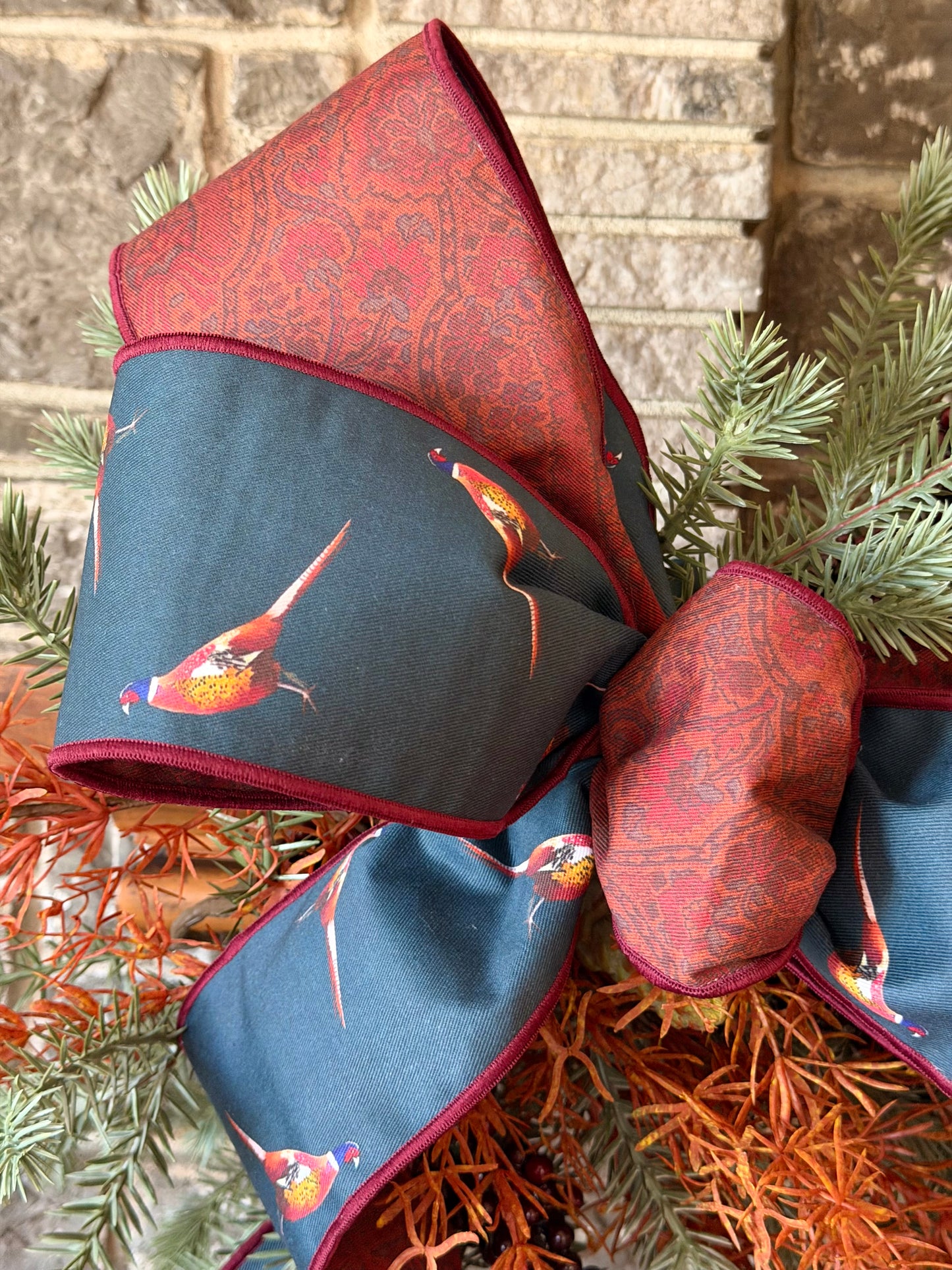 Pheasants & Classic Paisley Ribbon or Bow