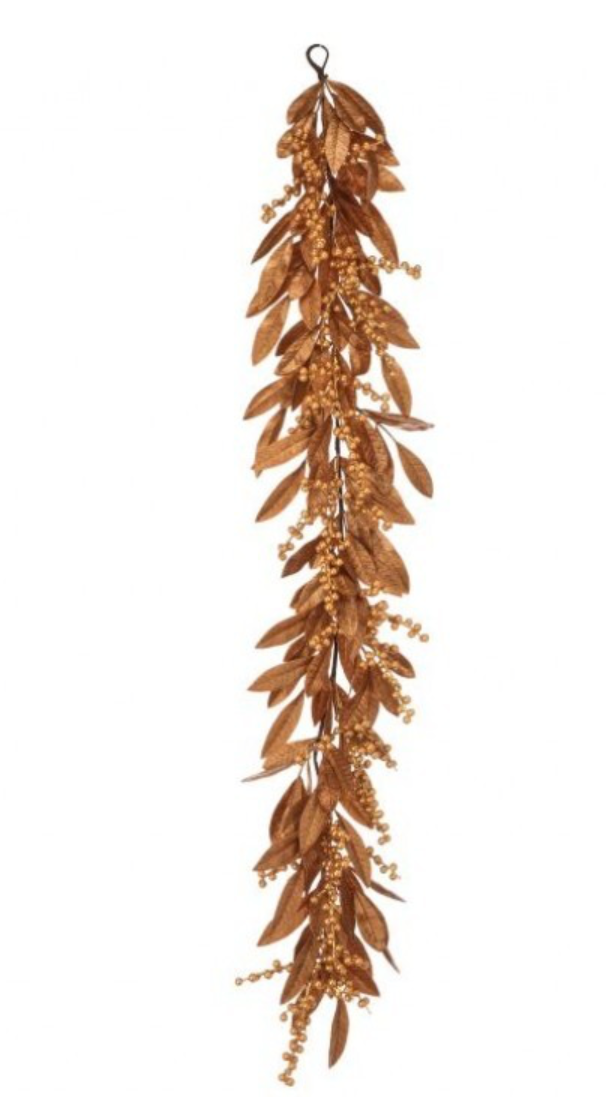 48” Metallic Laurel with Berries Garland