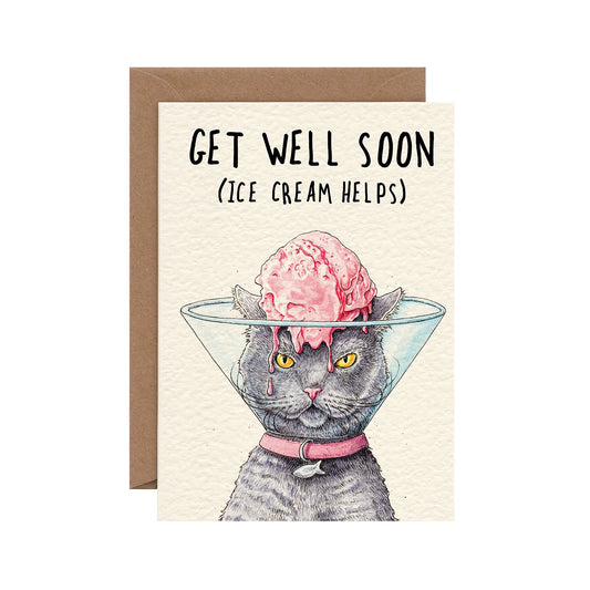GET WELL SOON CAT CARD
