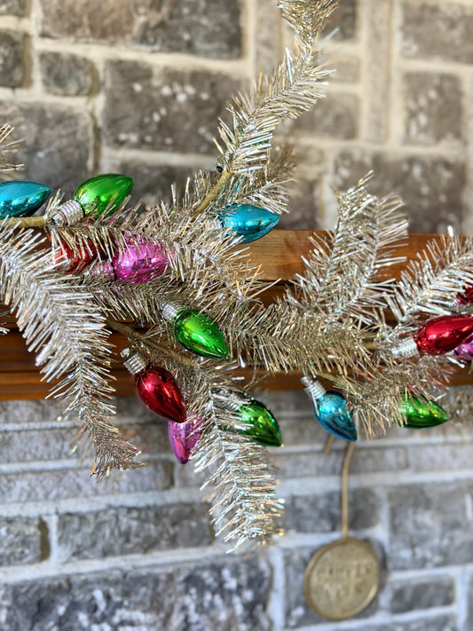Tinsel & Christmas Lights Garland