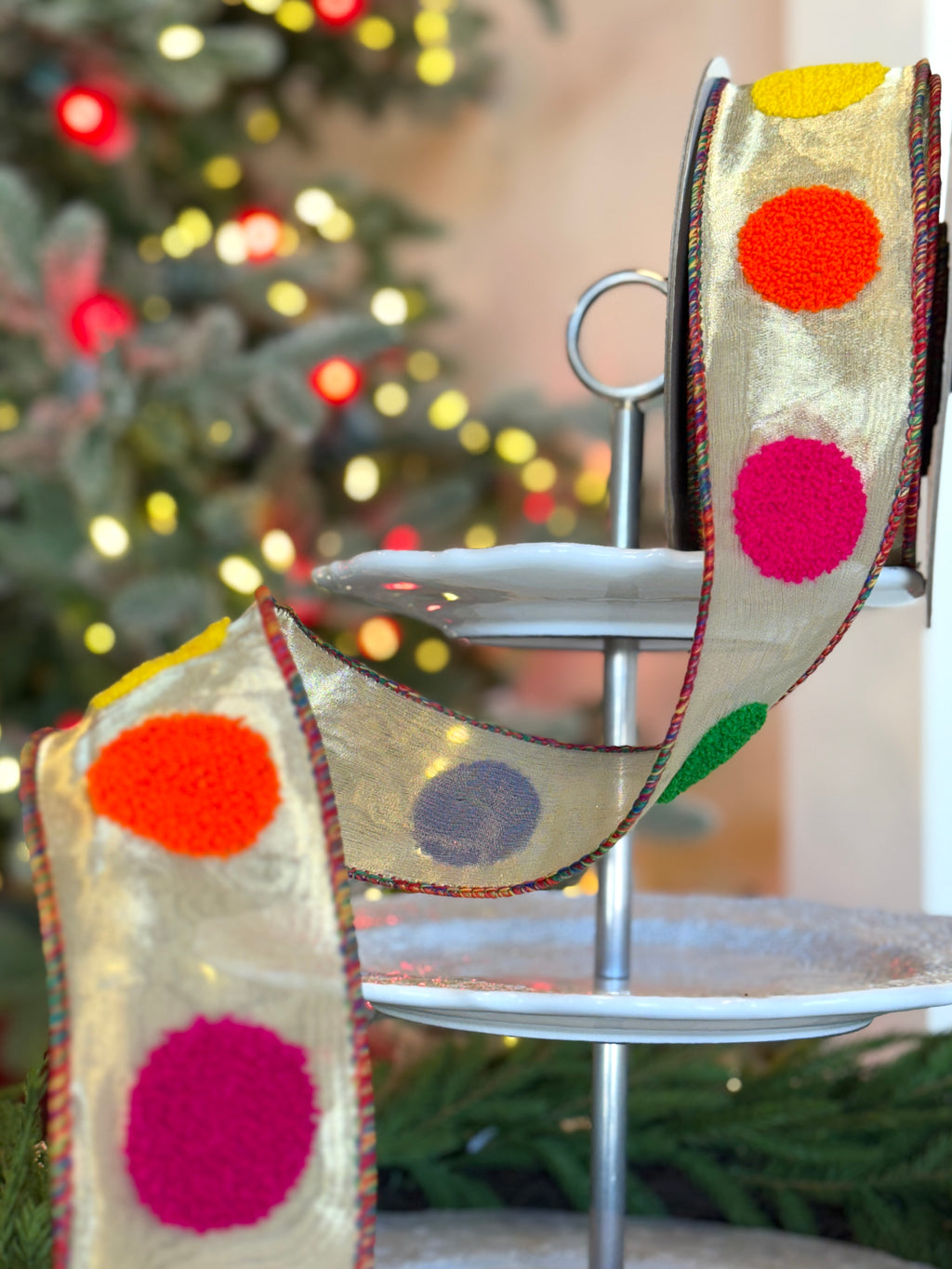 2.5” Terrycloth Dots Ribbon