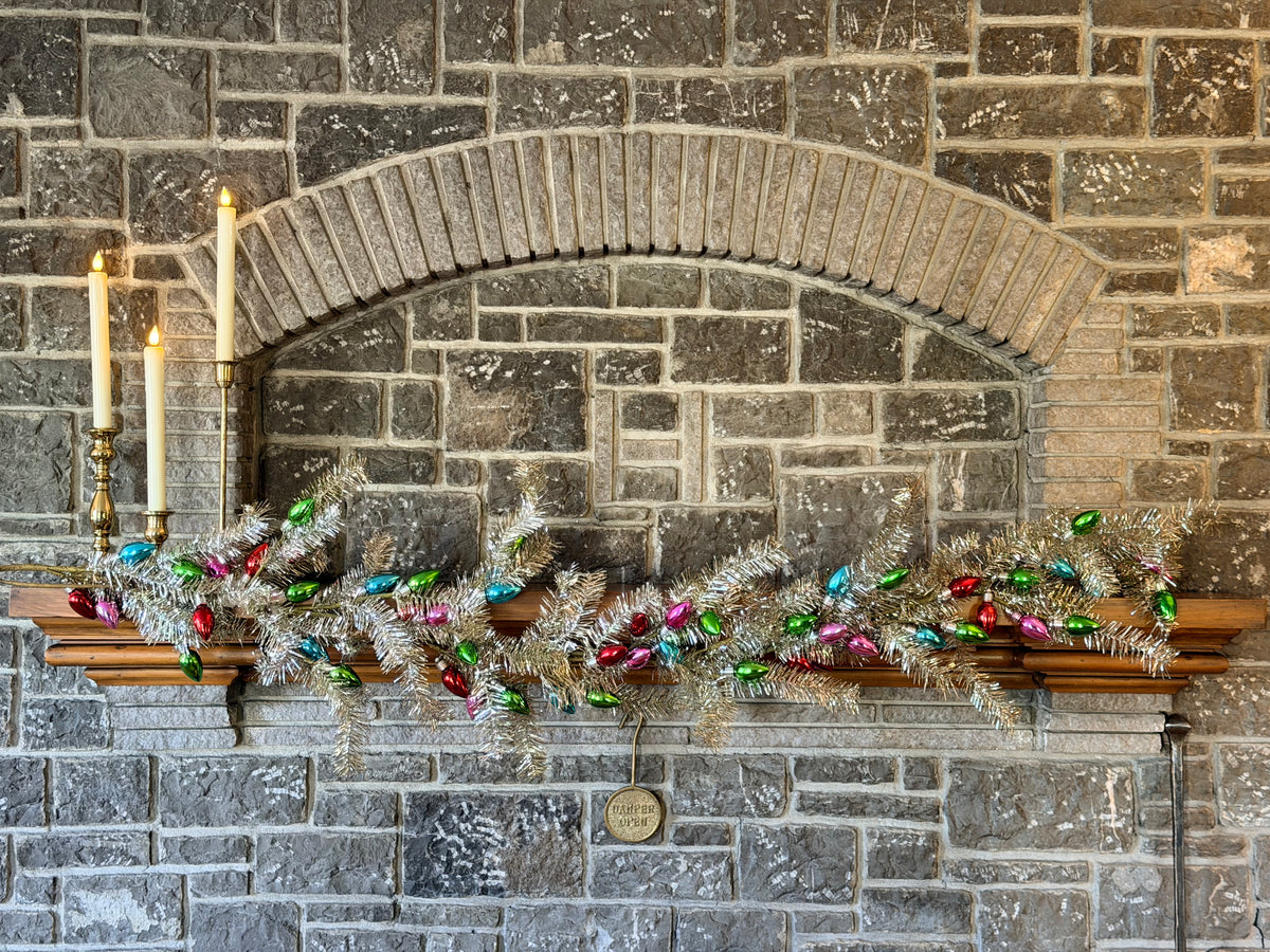 Tinsel & Christmas Lights Garland
