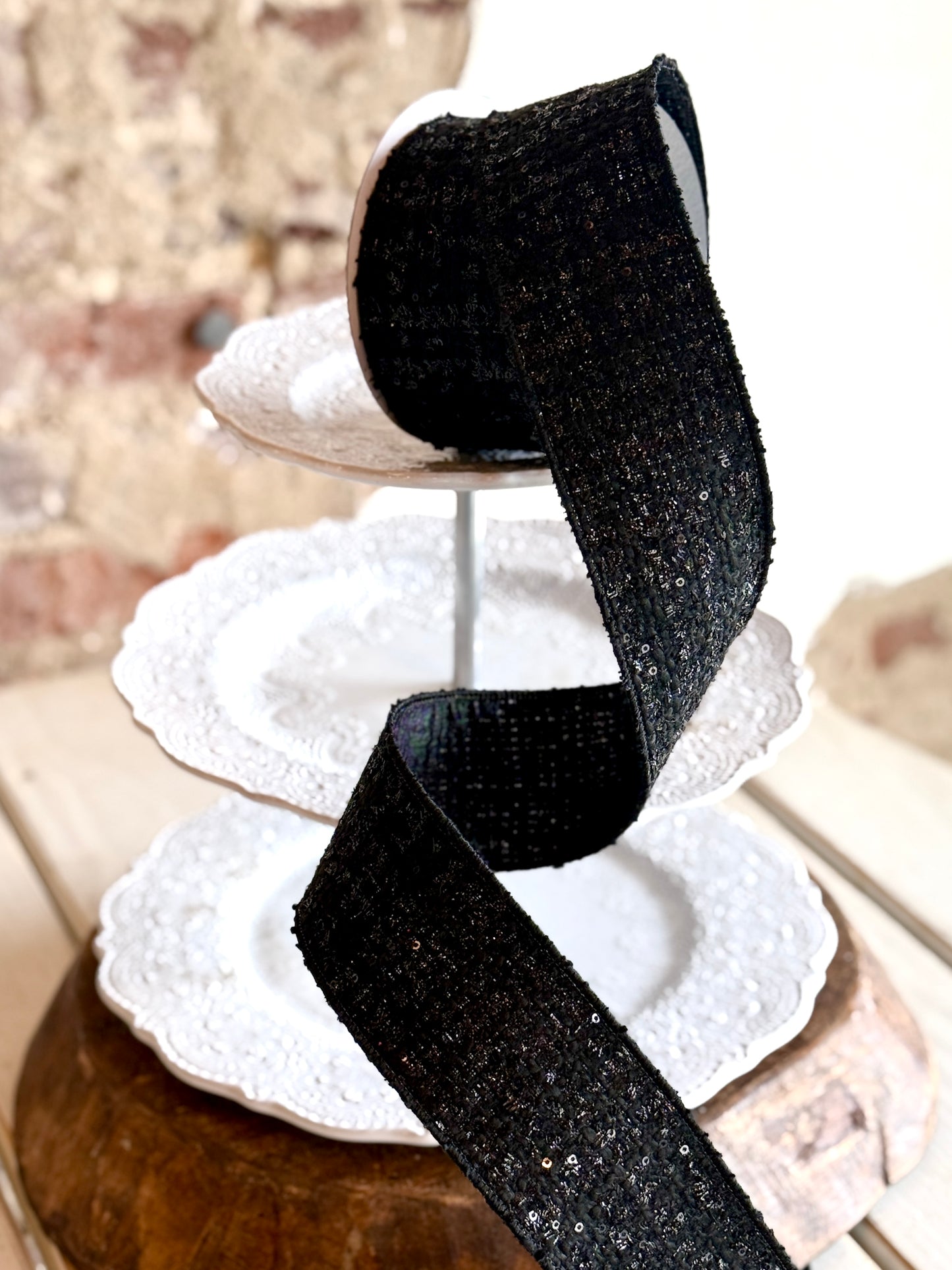 2.5" WINTER TWEED RIBBON- SOLD BY THE YARD
