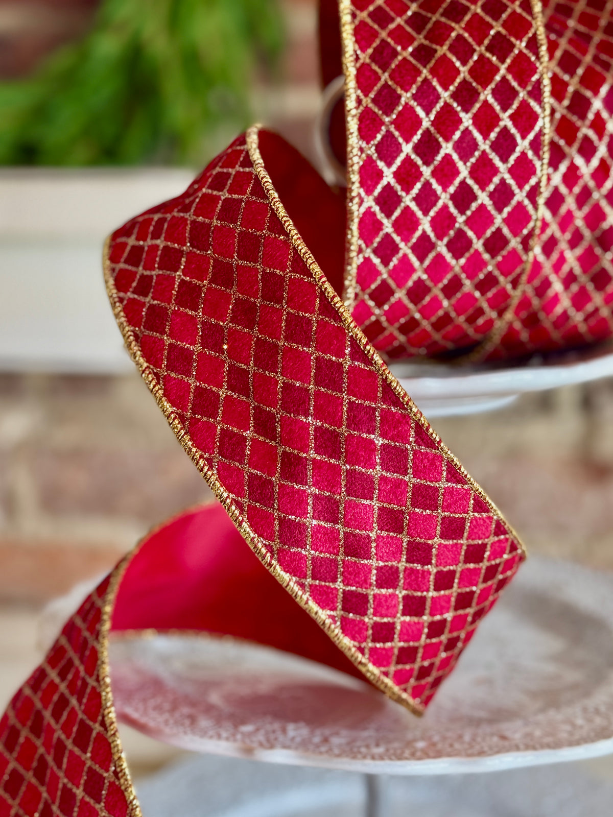 2.5" COURT JESTER- RED RIBBON -SOLD BY THE YARD
