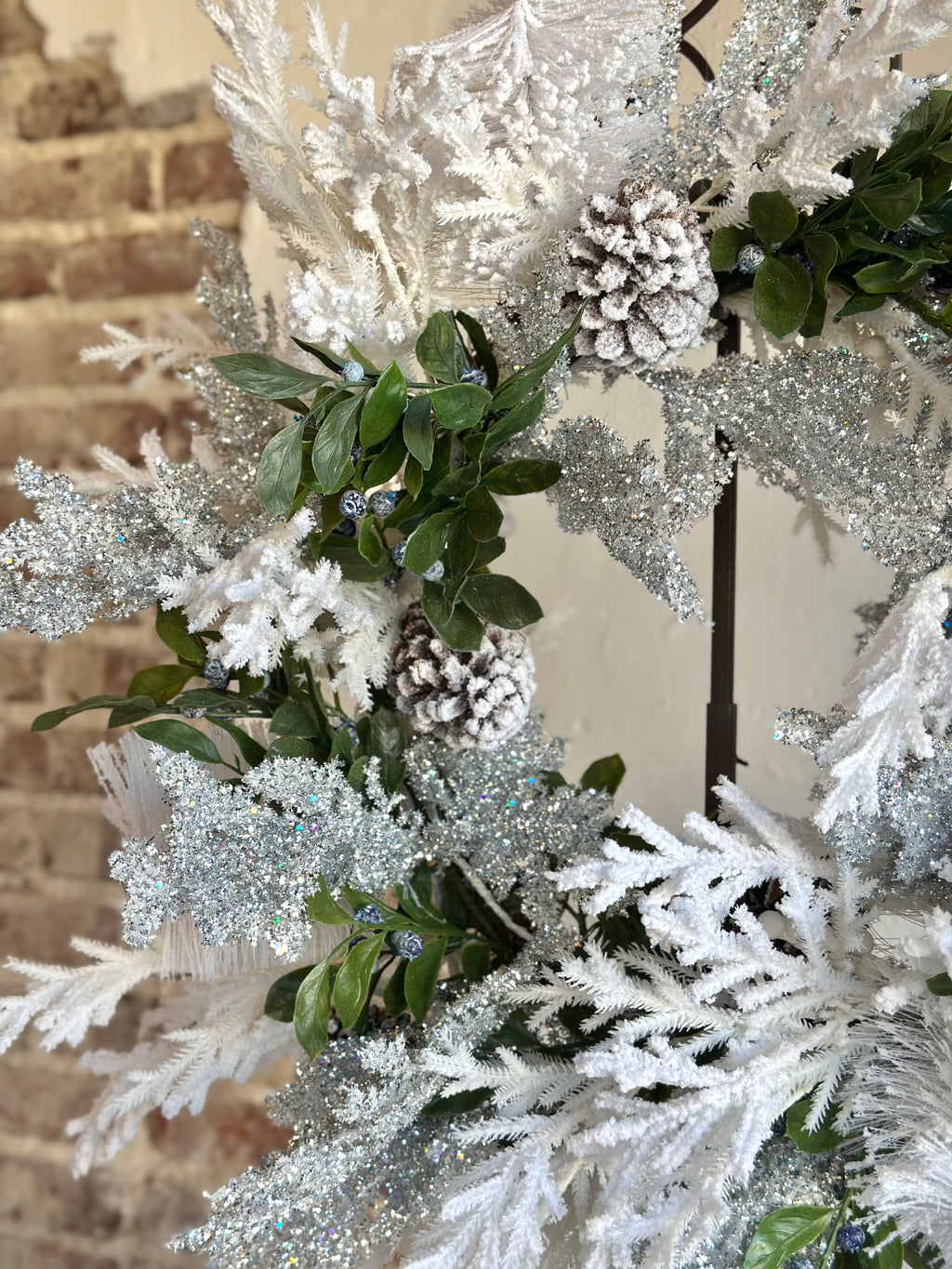 Snowy Pine with Berries Wreath
