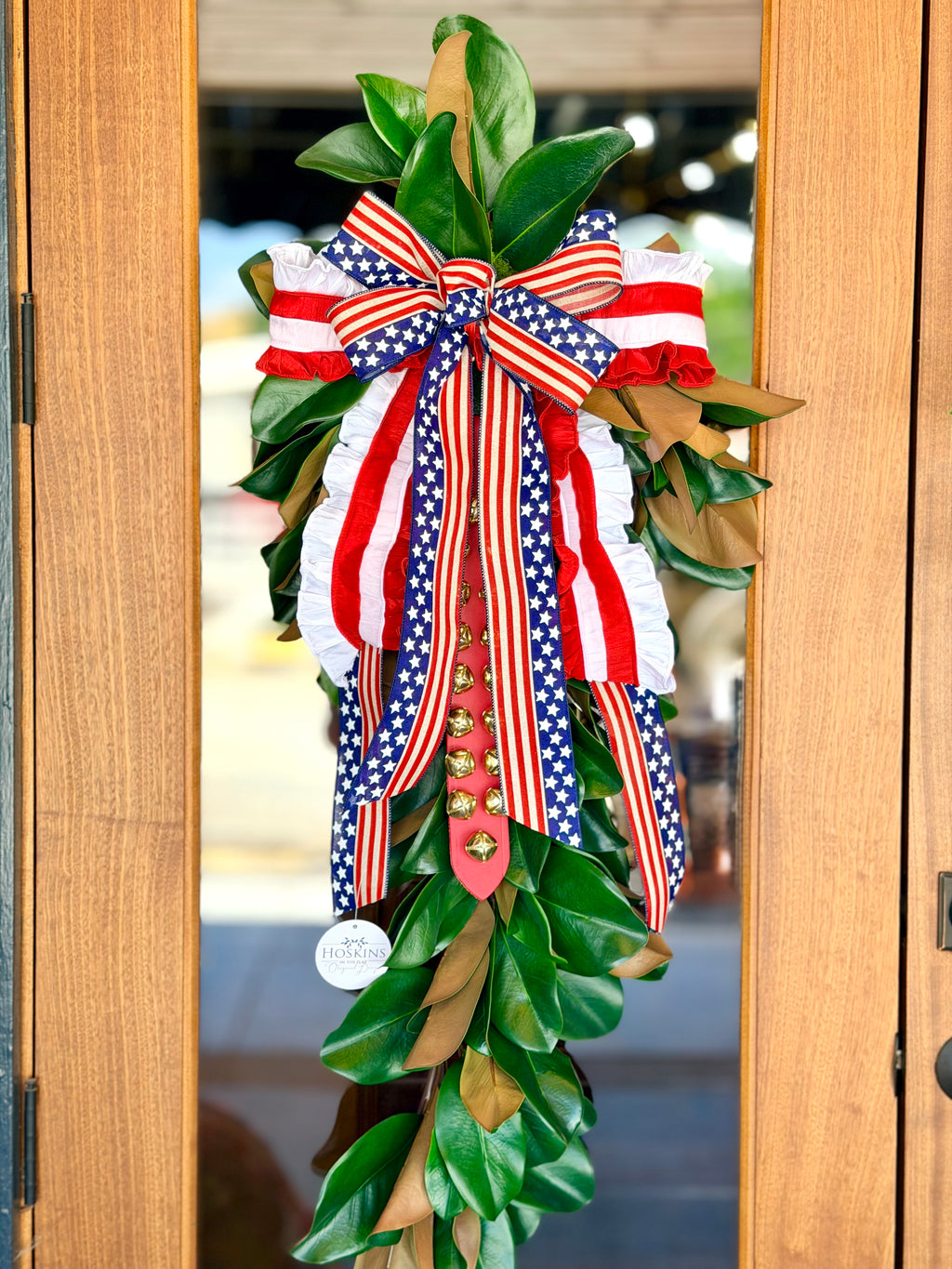 Star-Spangled Magnolia Swag with Bell Strap
