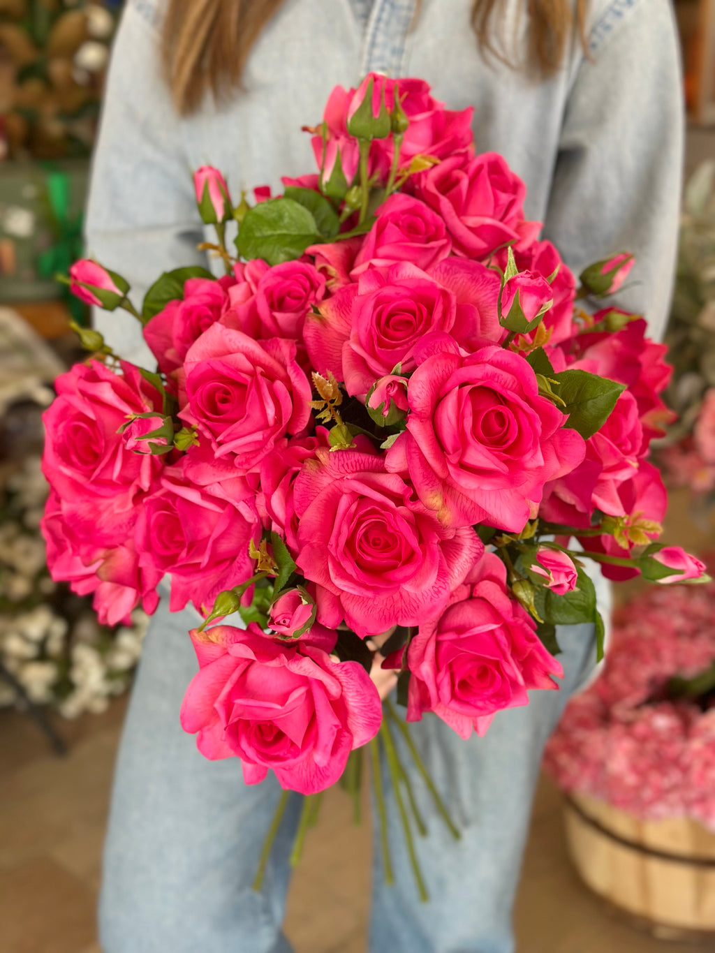 REAL TOUCH ROSE 26" -HOT PINK