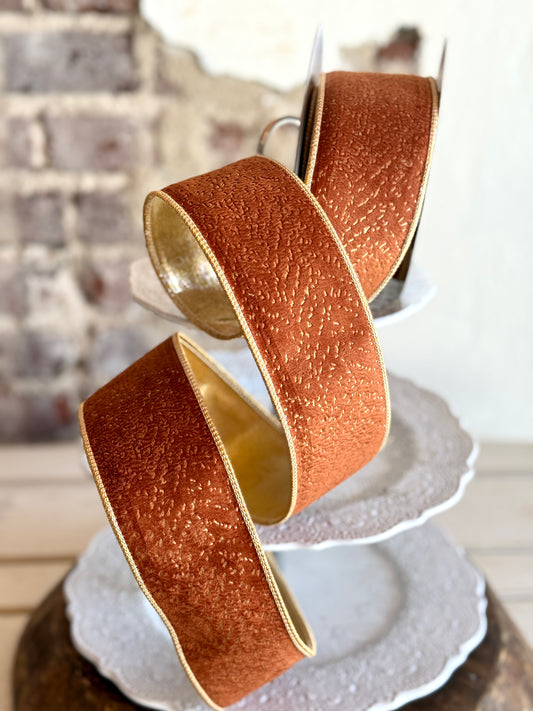 2.5" WIDE, FOIL PRINT/VELVET RIBBON