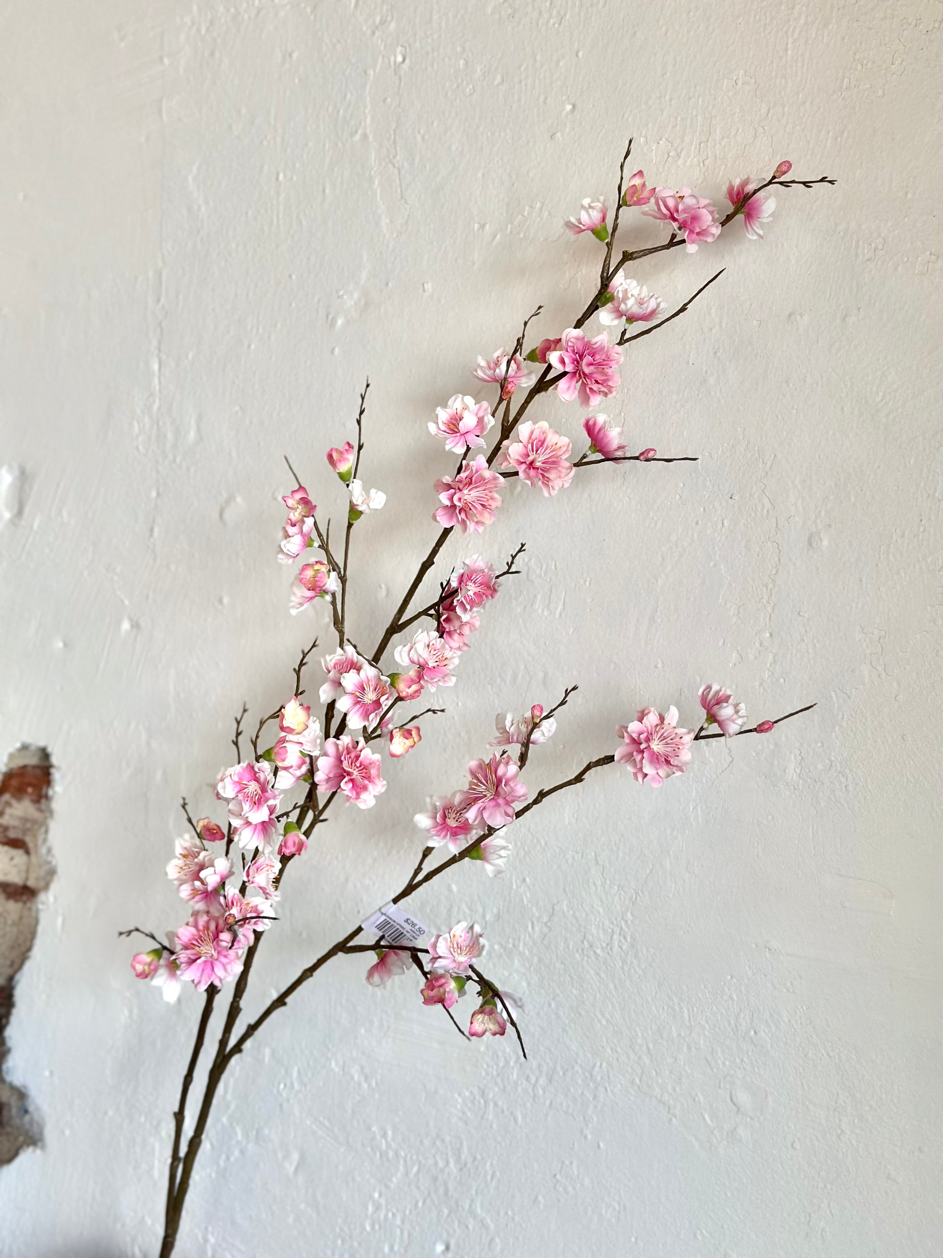 PLUM BLOSSOM SPRAY 43" CREAM/PINK