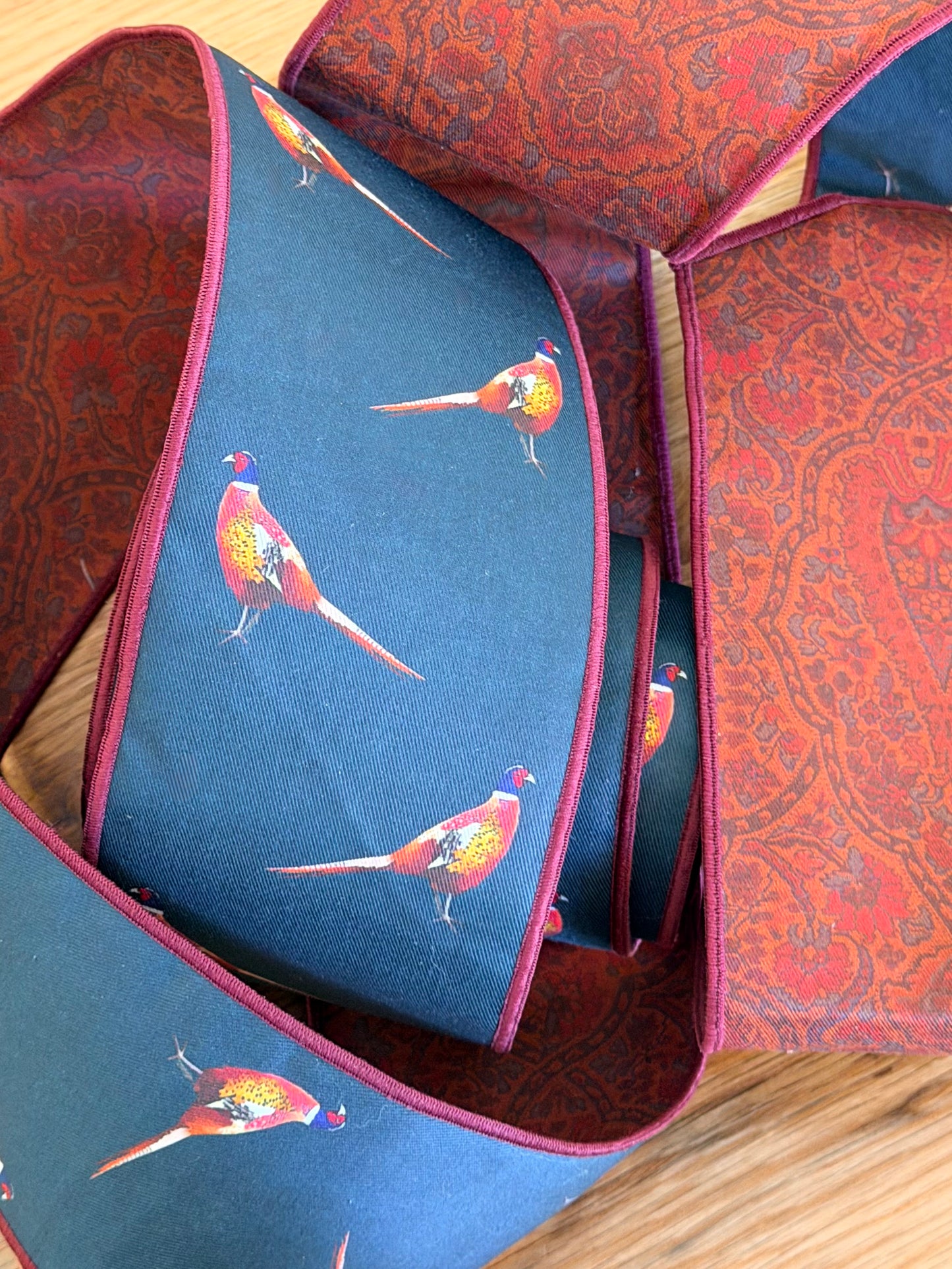 Pheasants & Classic Paisley Ribbon or Bow