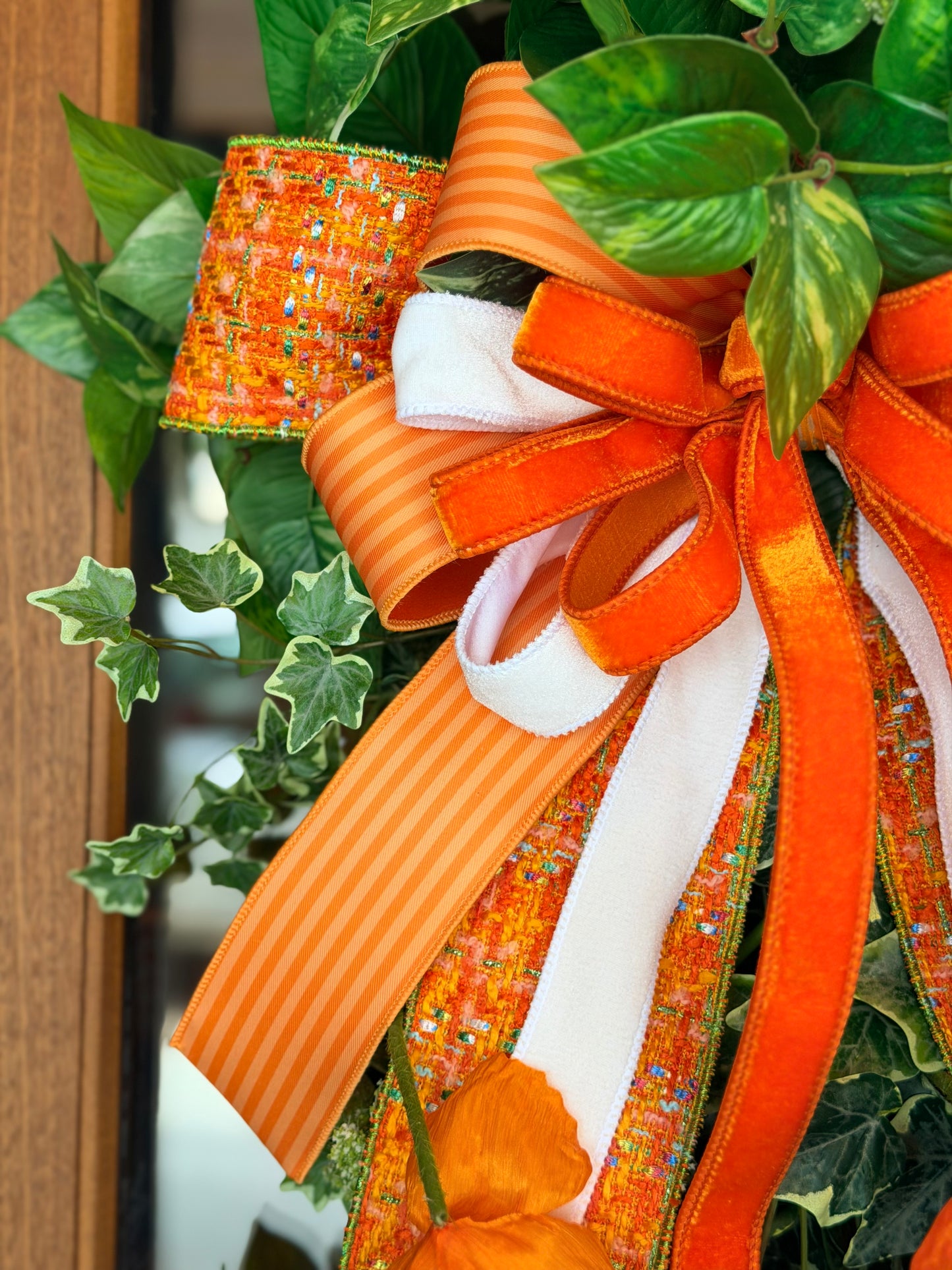 Orange Poppy Swag & Bow