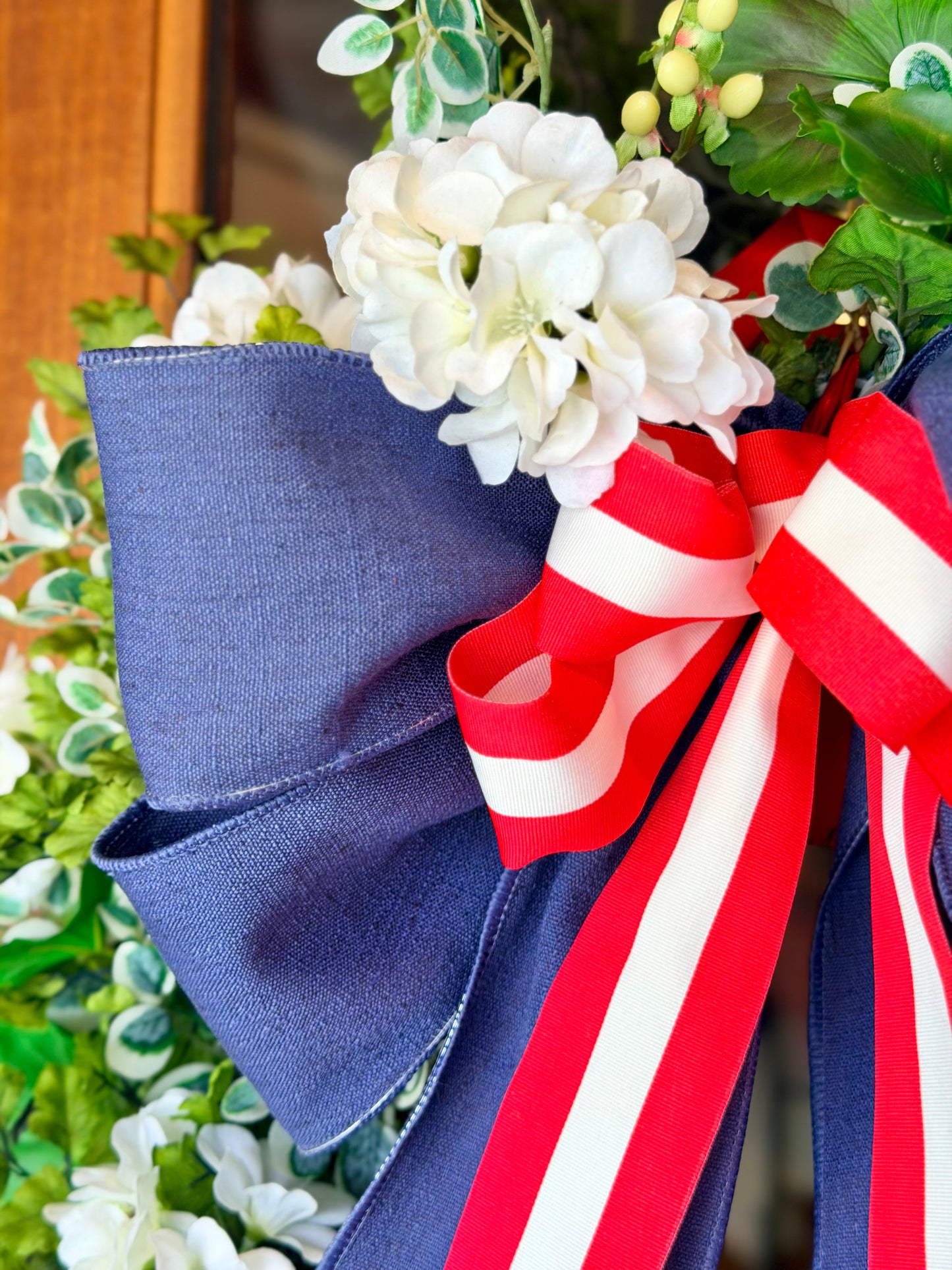 Red White & Denim Wreath