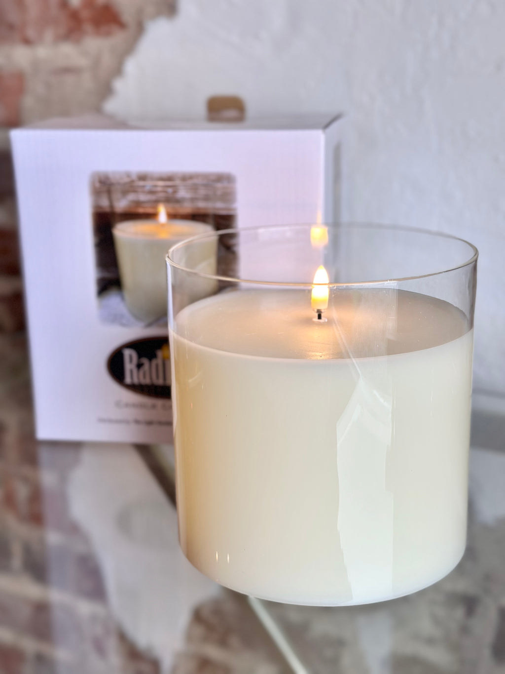 Radiance Simply Ivory Glass Pillar Candle (Multiple Size Options)