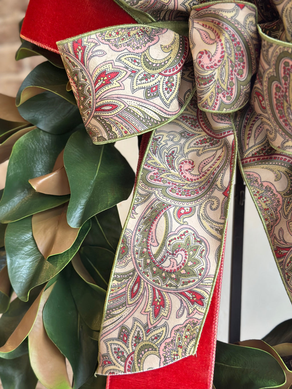 Paisleys and Magnolia Wreath