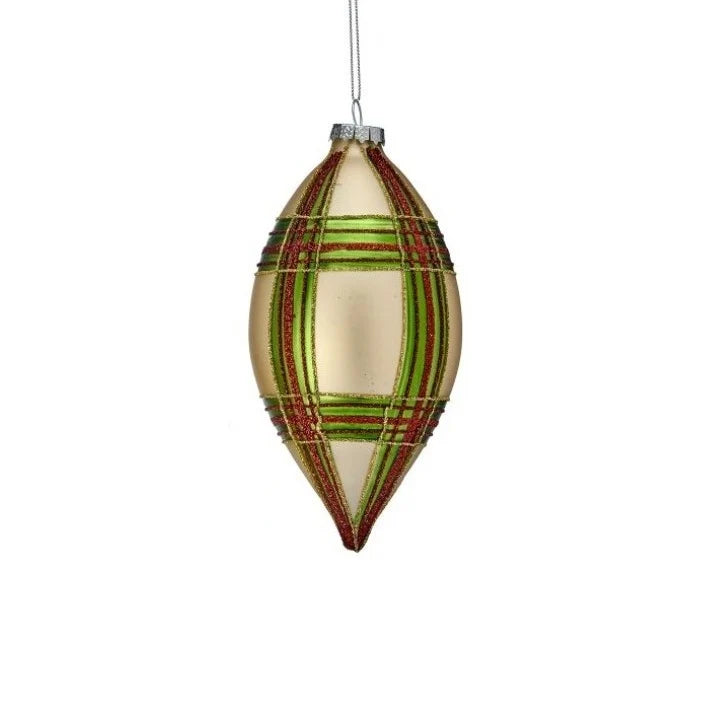 4-6" GLASS STRIPE BALL/FINIAL ORNAMENT