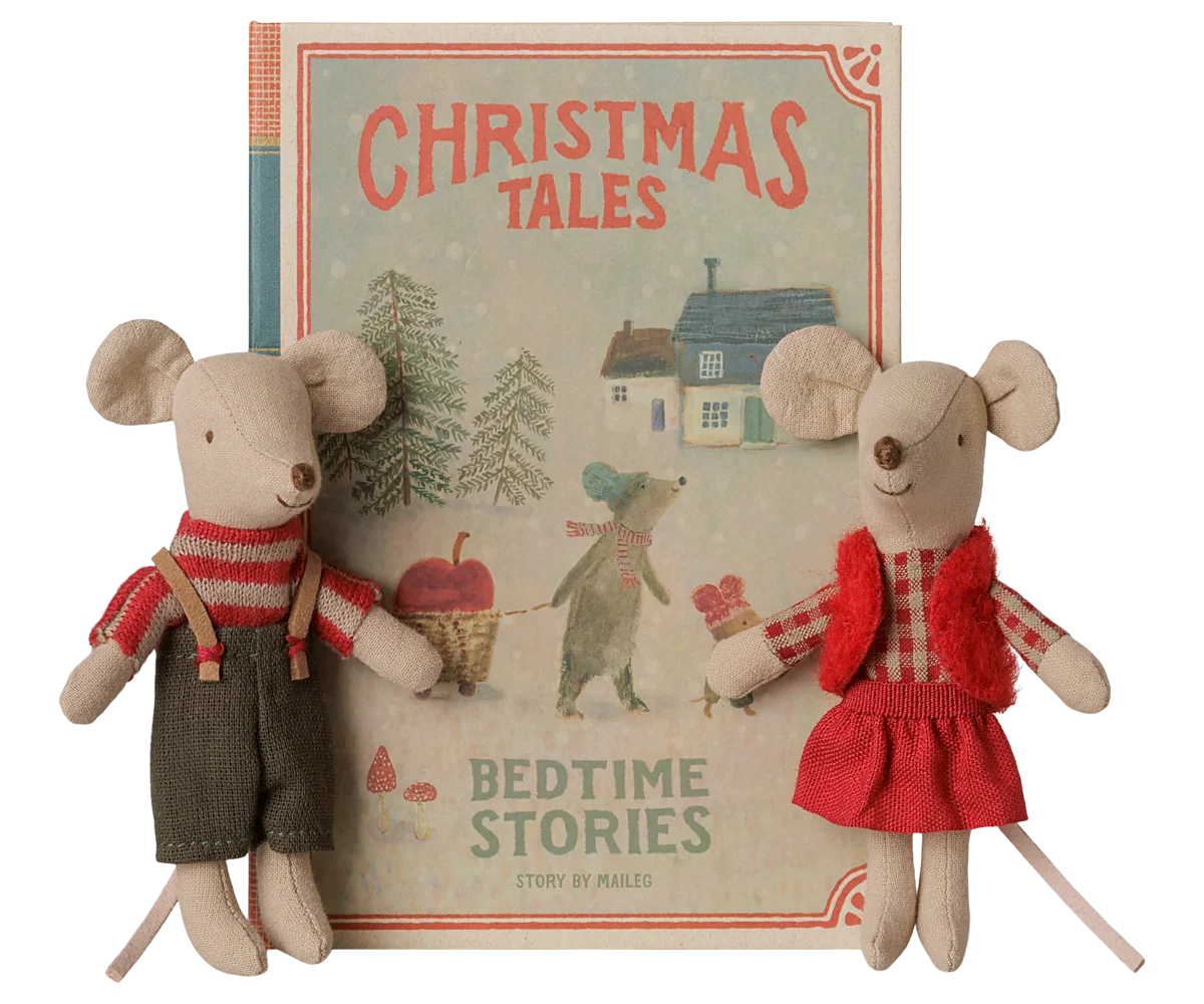 Maileg - Christmas Twin Mice, Little Sister and Brother