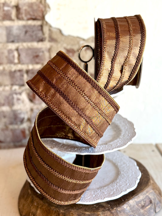 4” Pecan Cableknit Ribbon