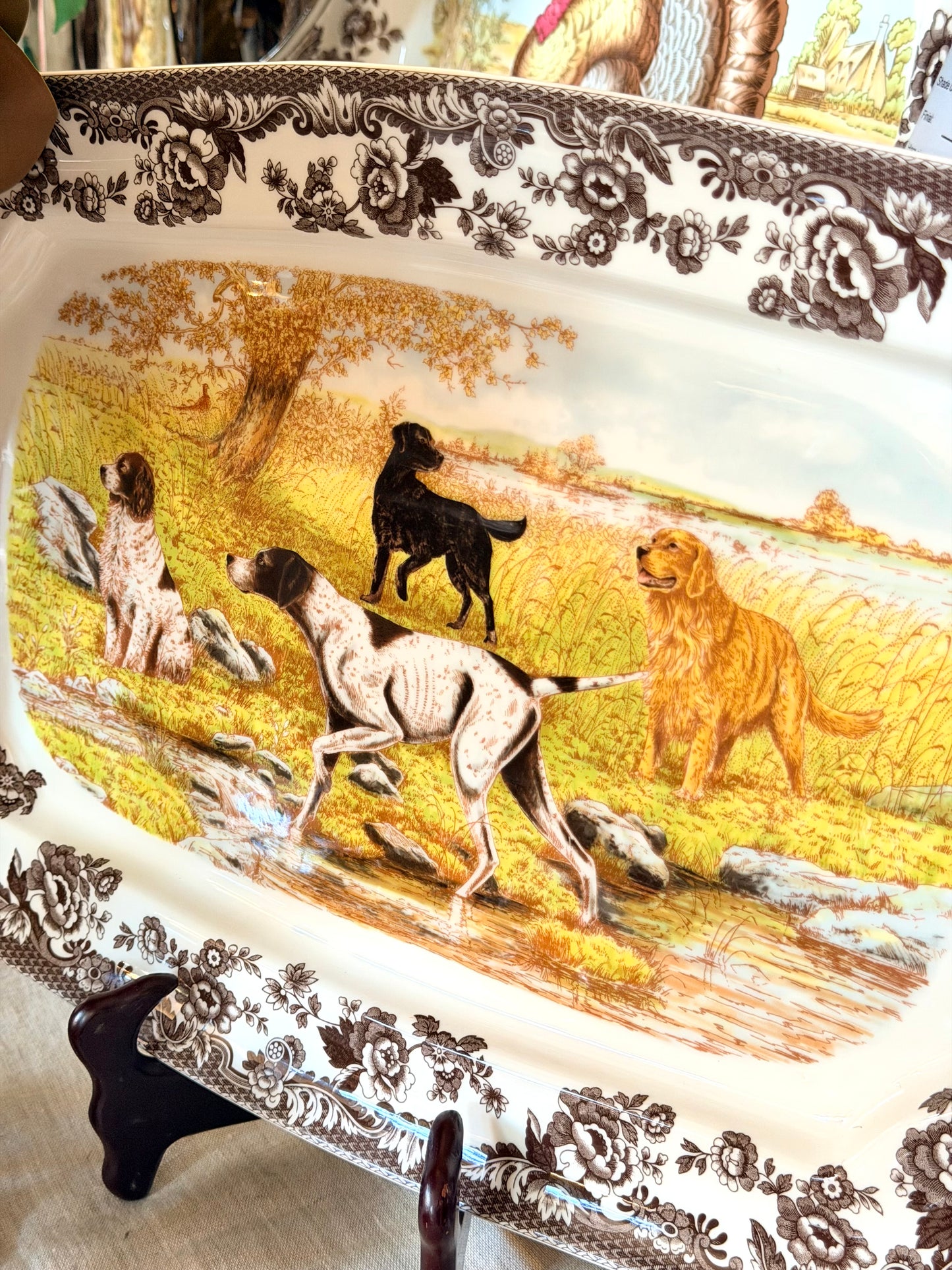 Spode Woodland Rectangular Platter 17.5" (All Dogs)