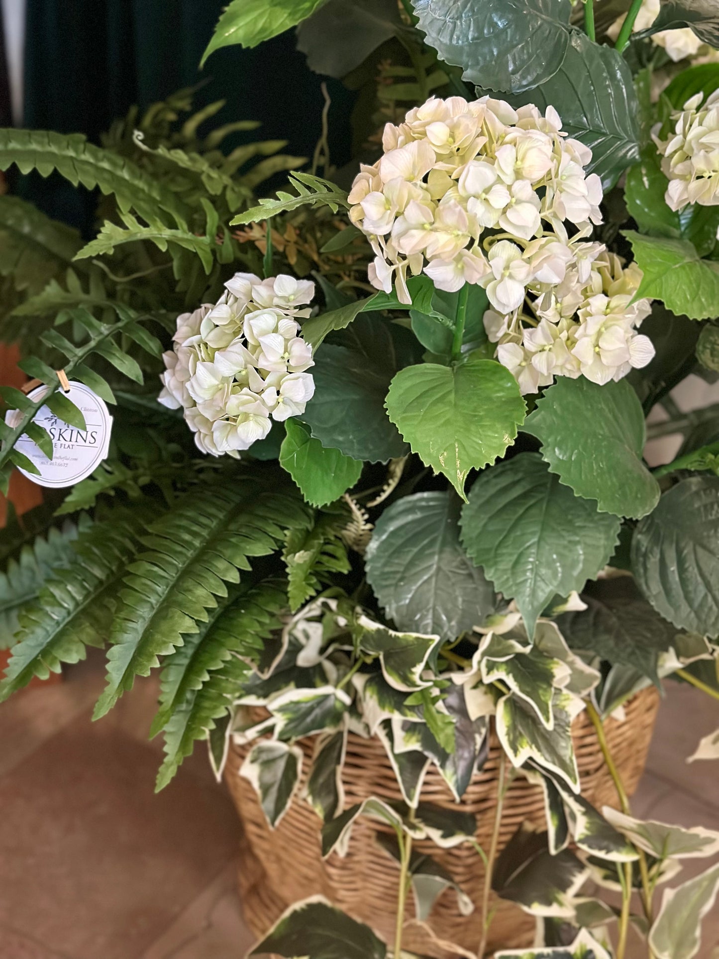 UV White Hydrangea Arrangement