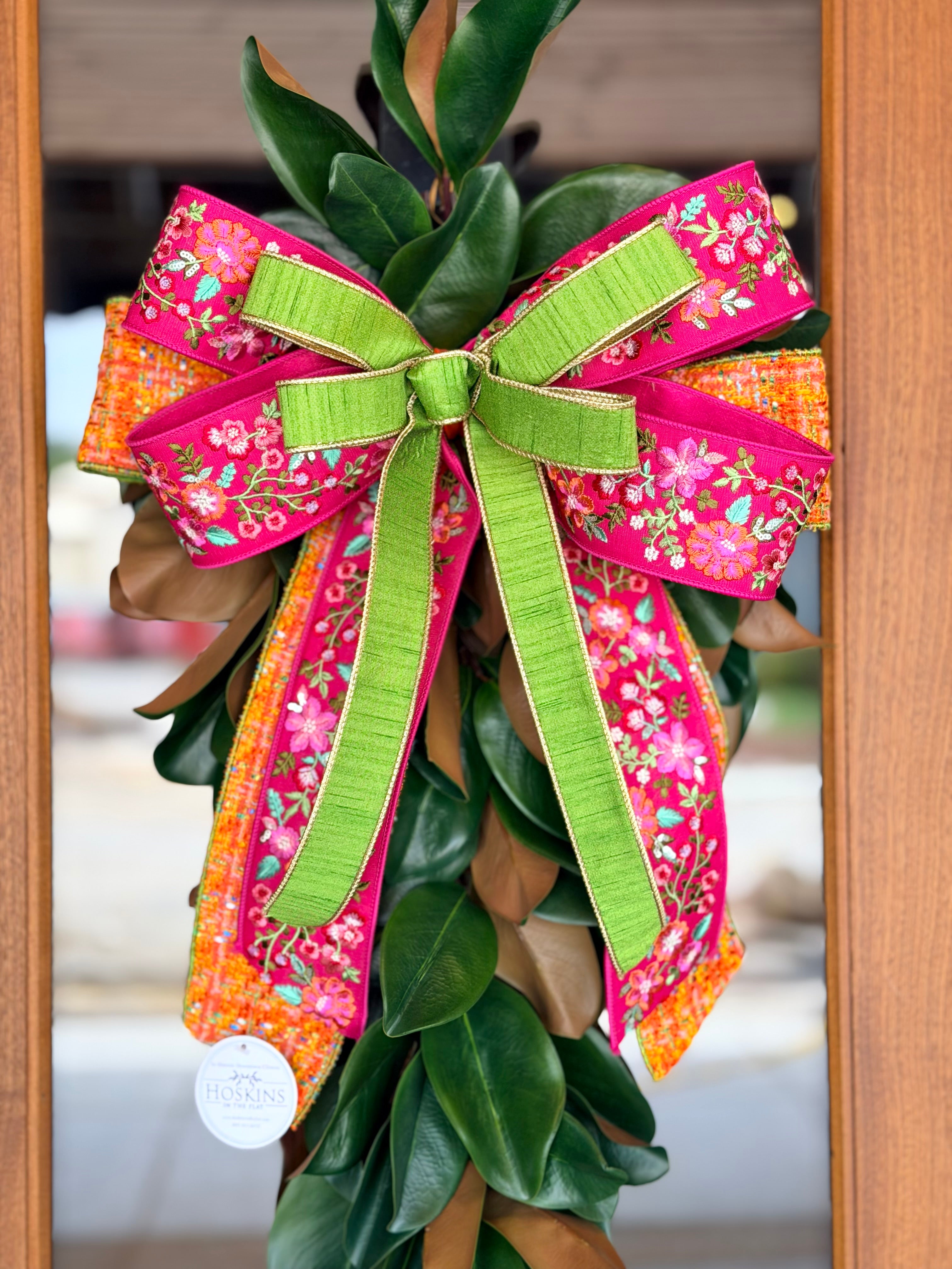 Bright Floral Gardens Magnolia Swag