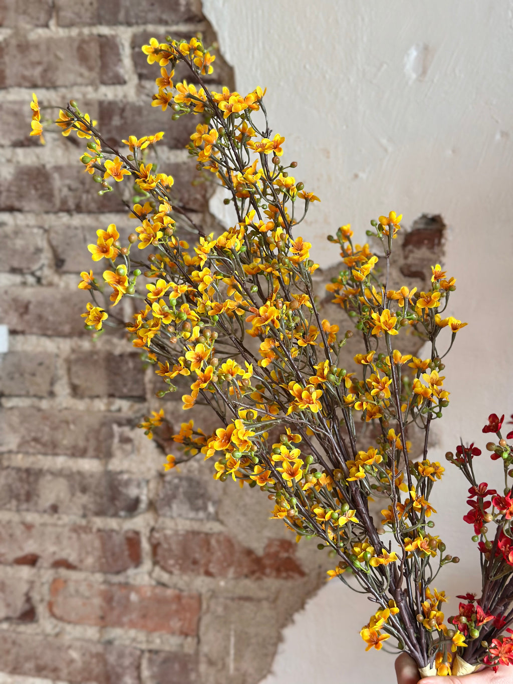 34" DAINTY WAX FLOWERS