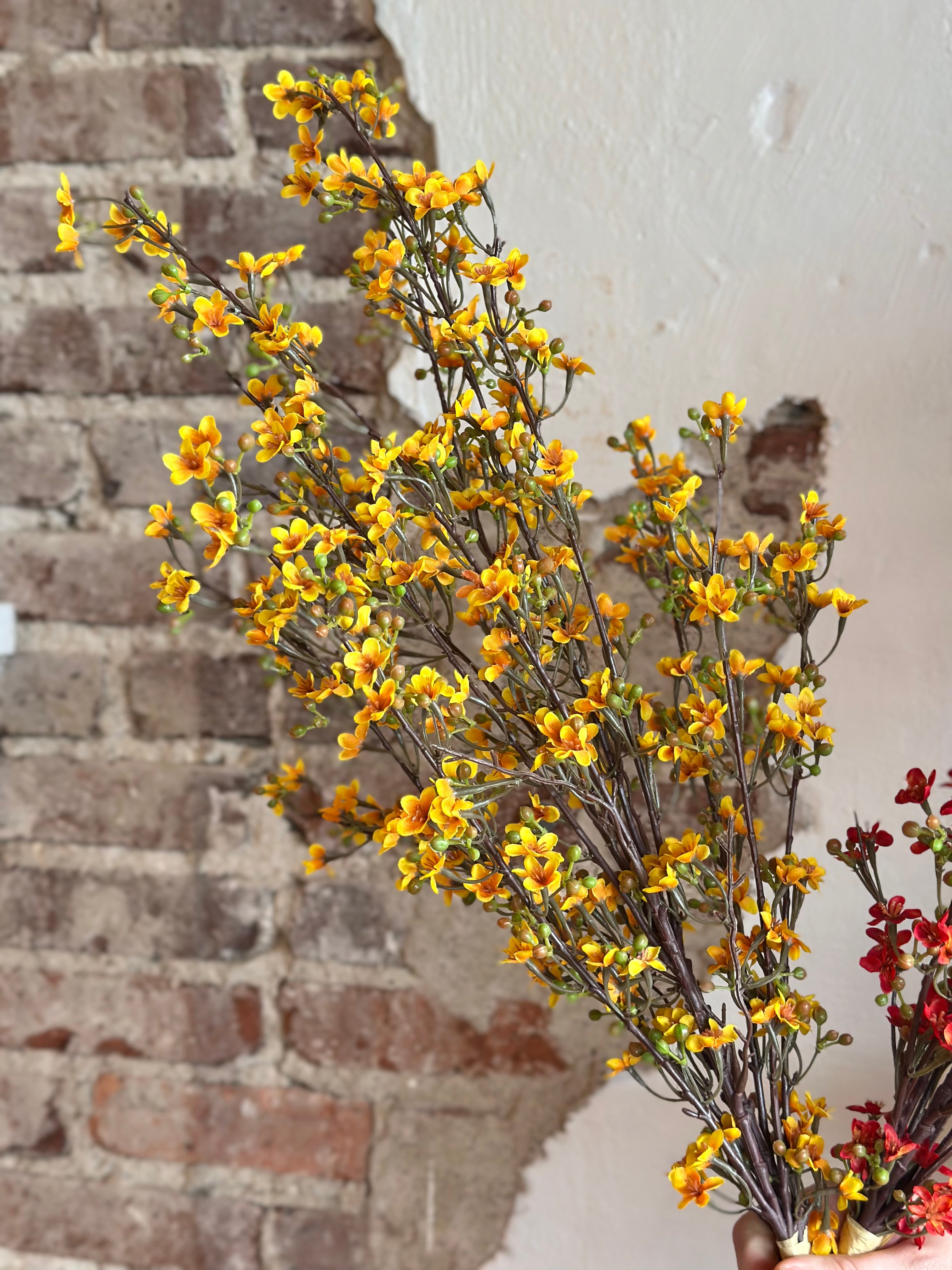 34" DAINTY WAX FLOWERS