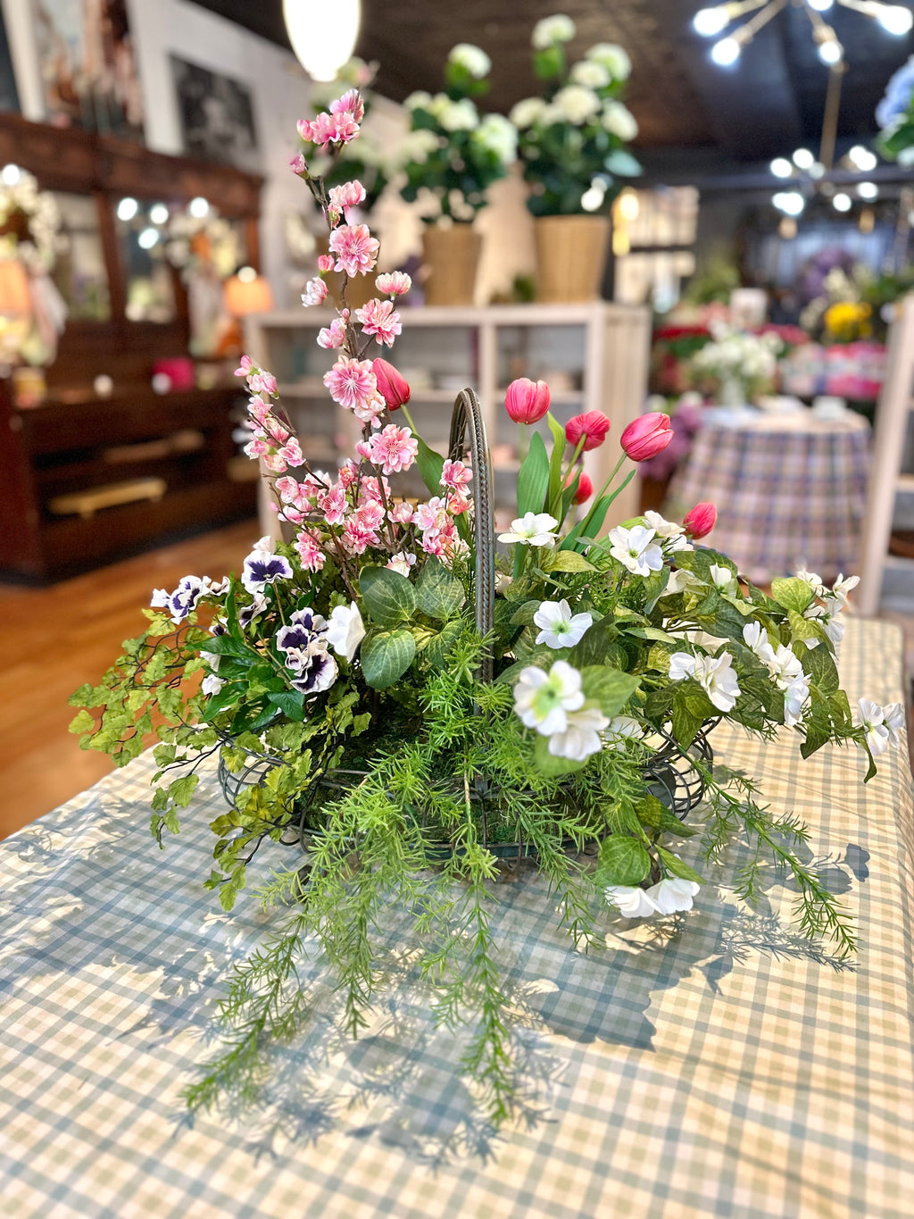 Cherry Blossoms & Tulips Arrangement