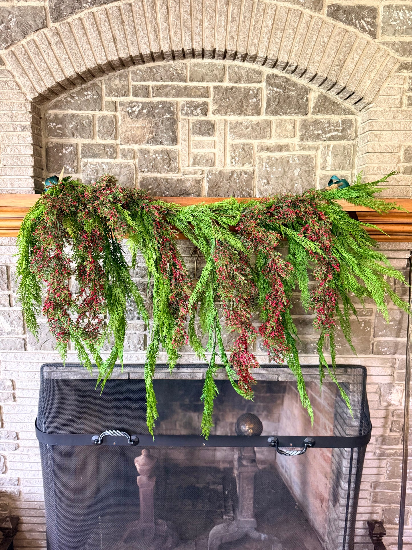40 x 27” Dripping Cedar Berry Garland