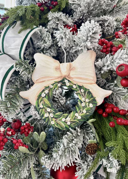 Elegant White Berry Wreath Ornament