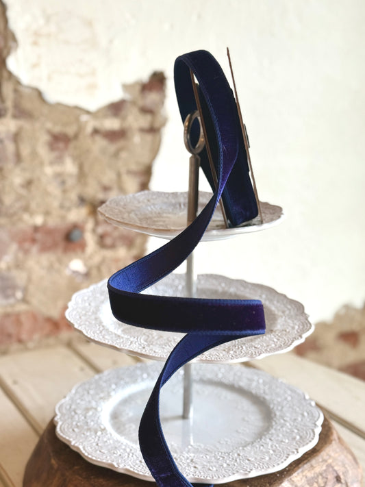 1" Navy Velvet - Sold by the yard