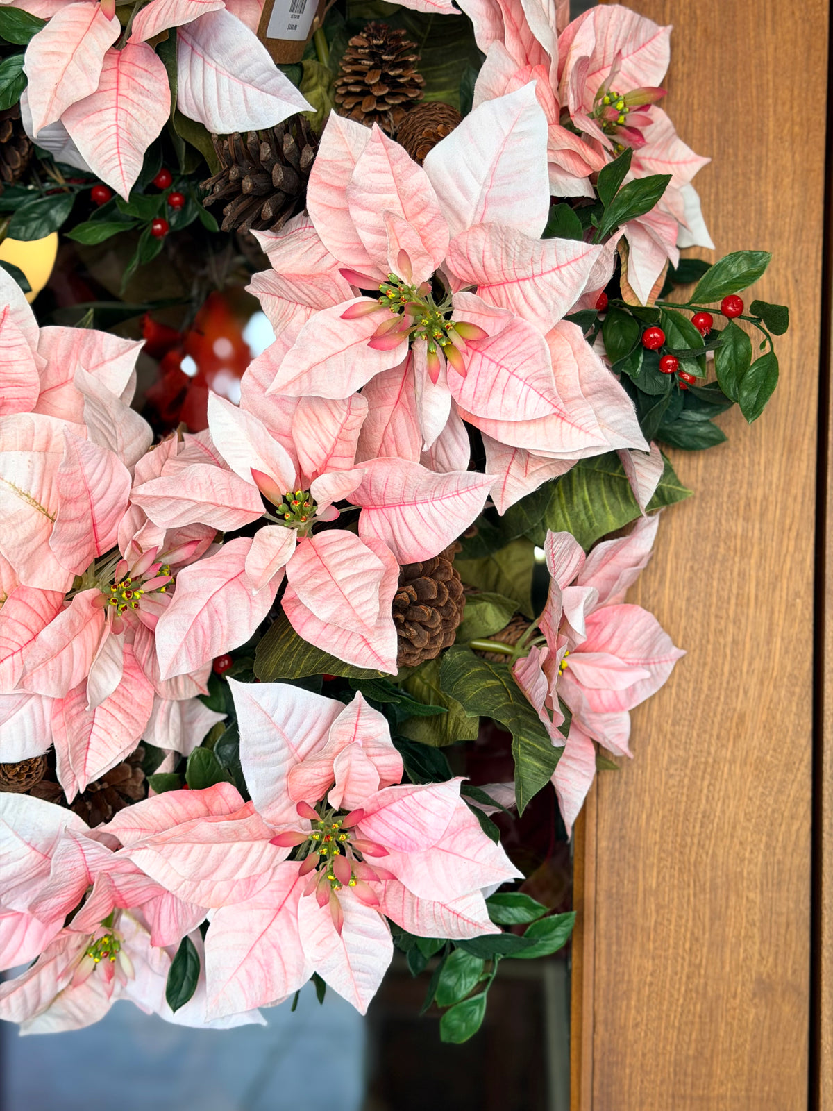 Pink Poinsettia Wreath
