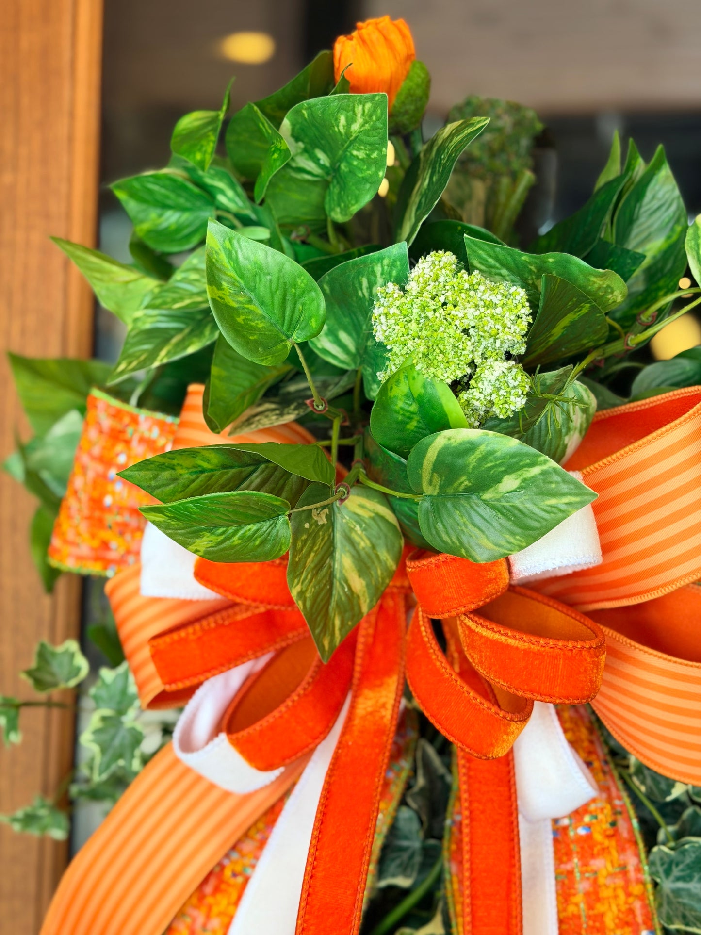 Orange Poppy Swag & Bow