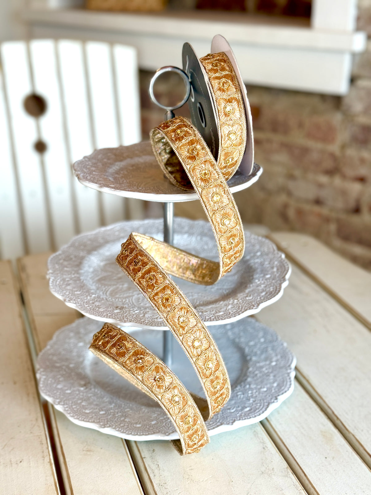 1” Fleurish, Antique Gold, SOLD BY THE YARD