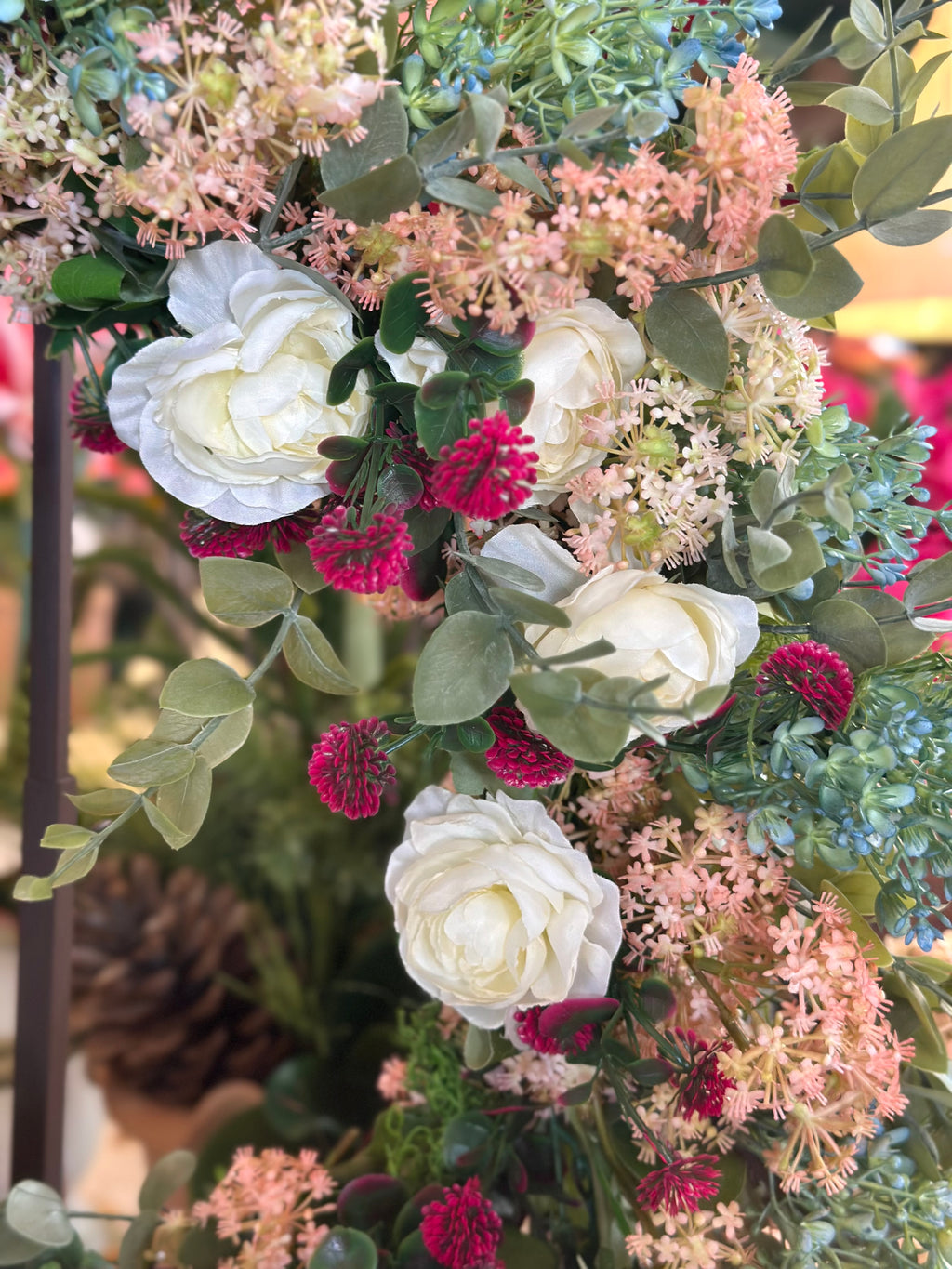 Wild Flowers & White Ranunculus Wreath