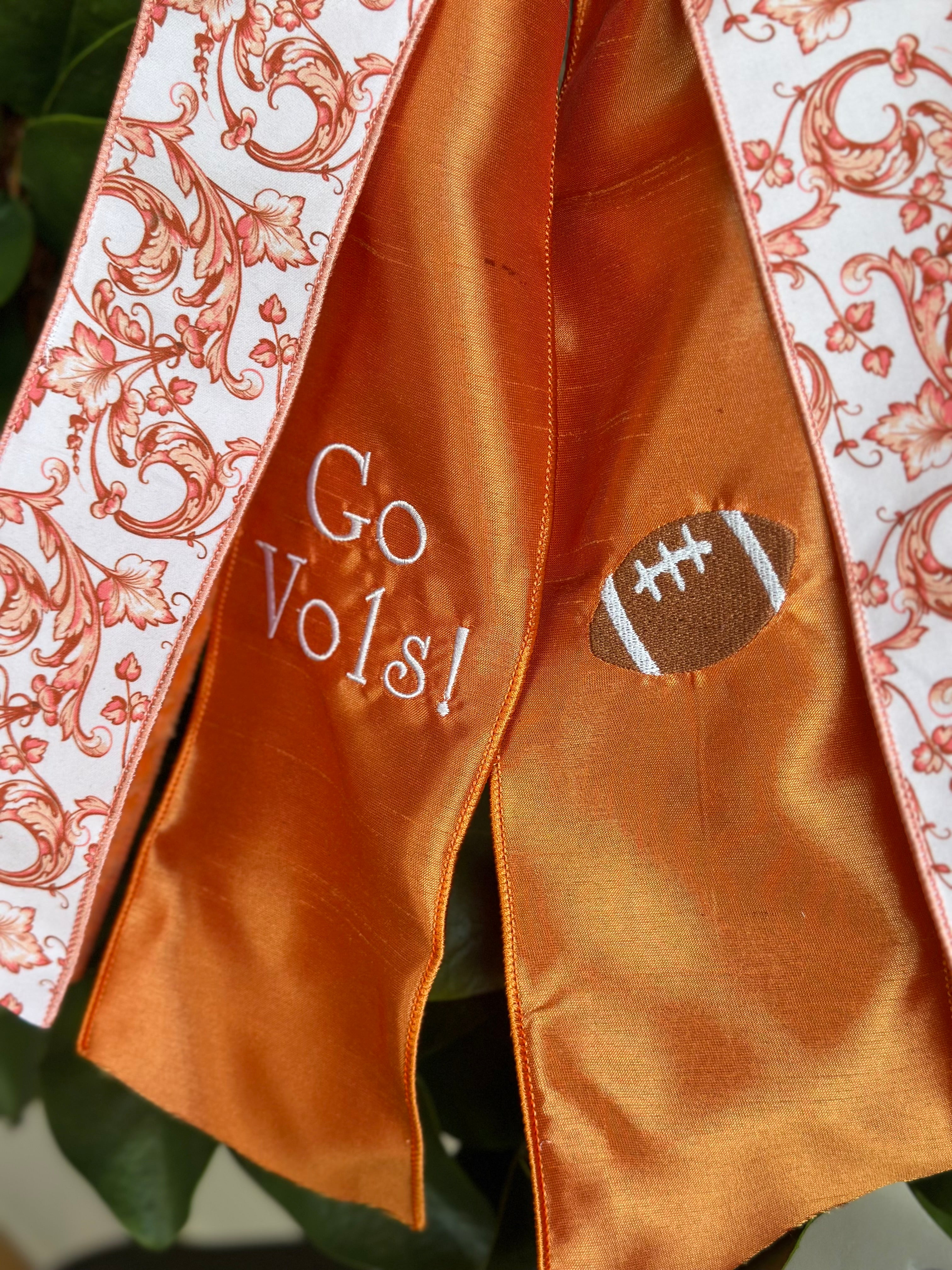 Go Vols! Football Embroidered Bow