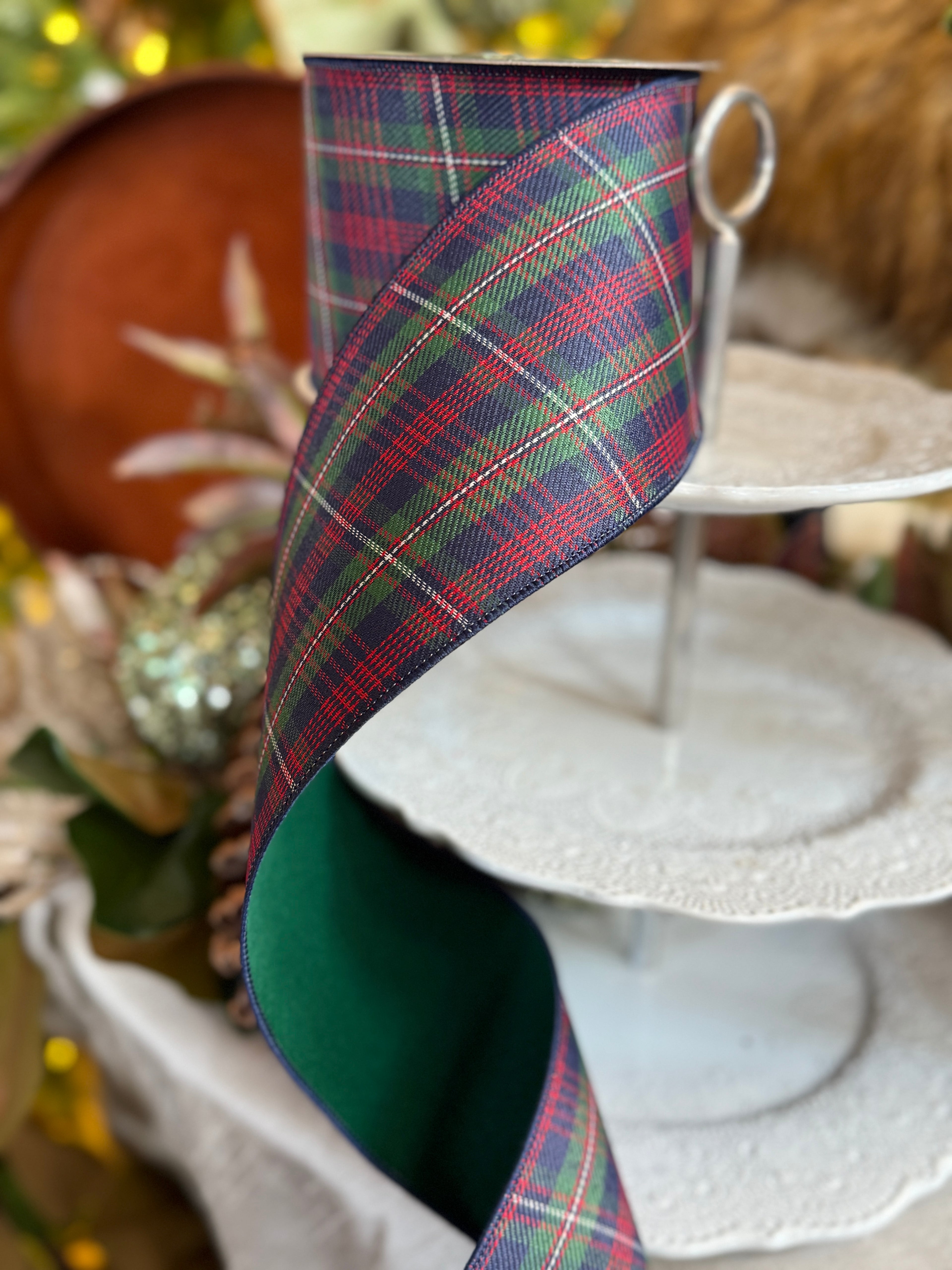 Westchester Plaid, Multi 4” Wired Ribbon