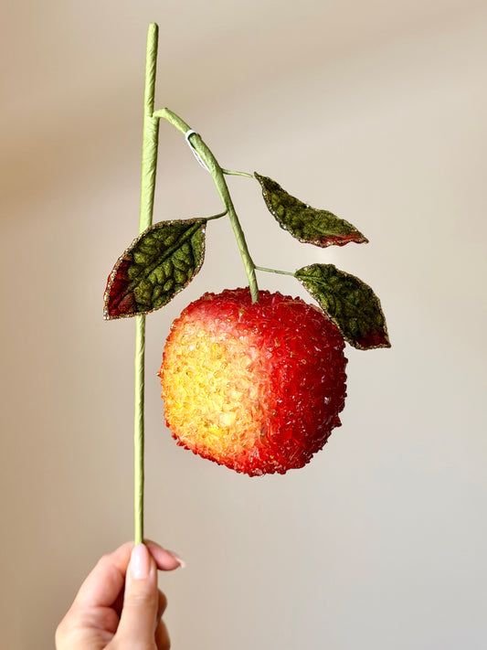 14" GLITTER BEADED APPLE STEM